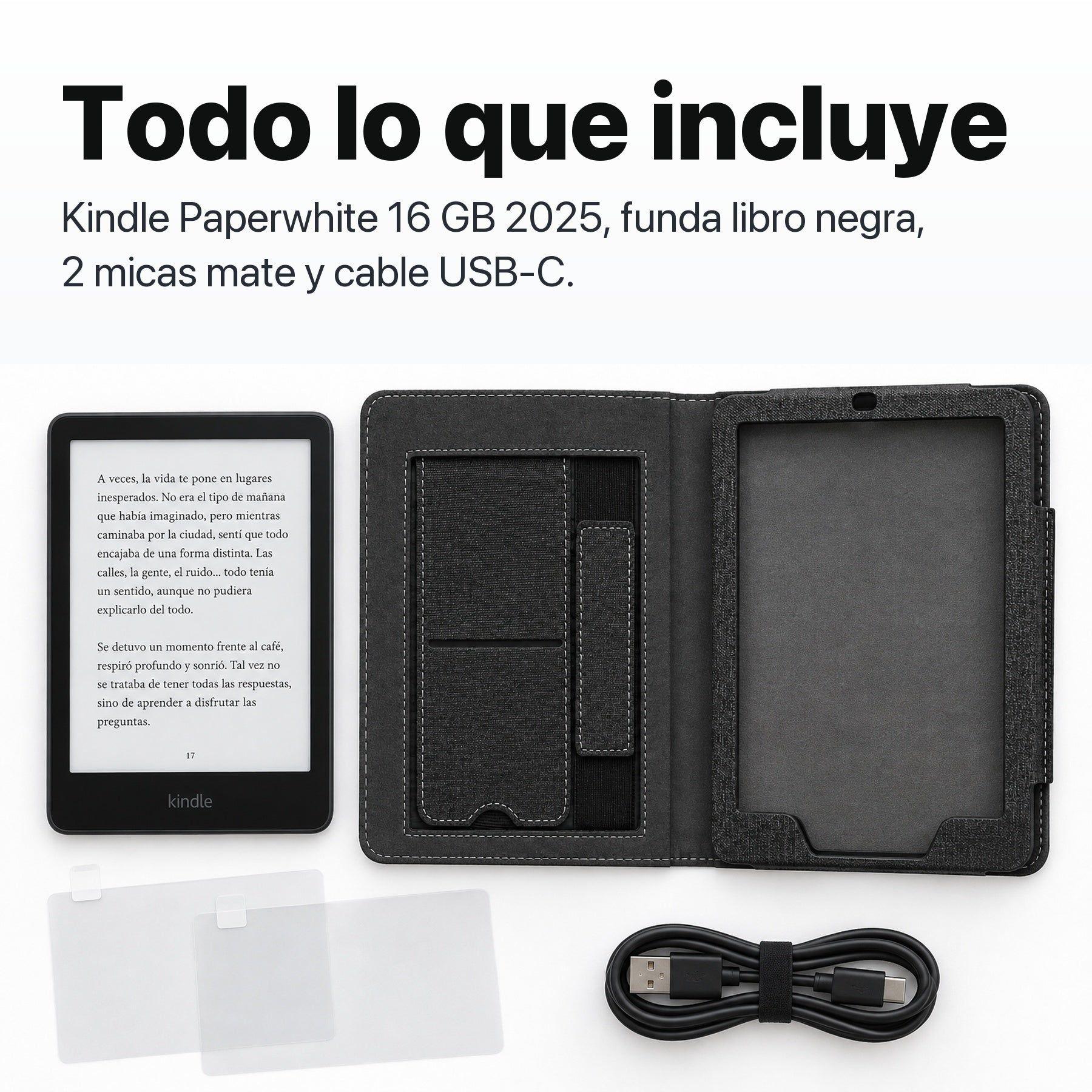 Kindle Paperwhite 7 16GB 12va Gen 2025 + Funda Libro + 2 Micas-9
