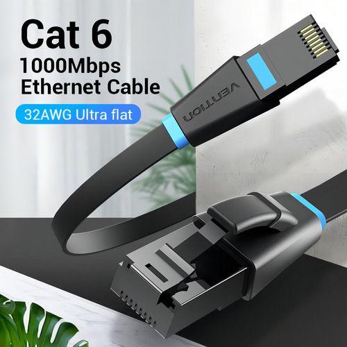 Cable Red Cat6 Plano Flat 30m Patch Cord Utp Rj45 Vention-2