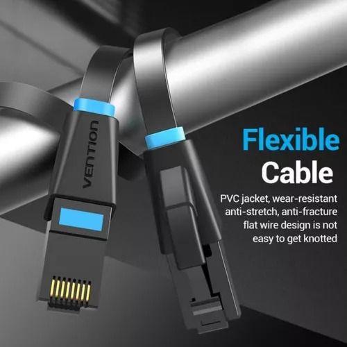 Cable Red Cat6 Plano Flat 30m Patch Cord Utp Rj45 Vention-3