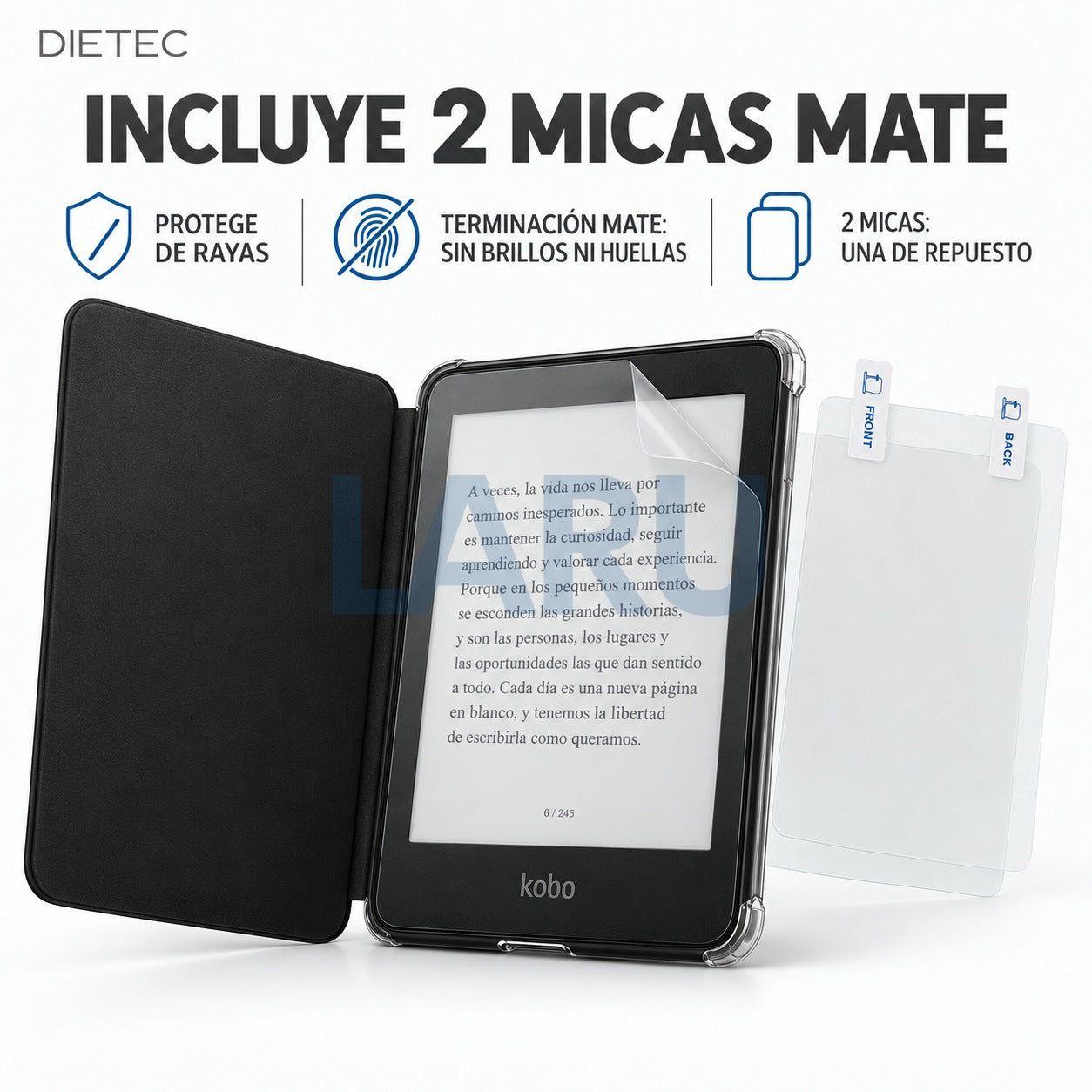Funda Acrílica + 2 Micas Kobo Clara Colour y Clara BW Dietec-6