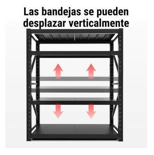 Estante Metálico Laru Racks 200x50x150cm 800kg Heavy Duty Negro-4