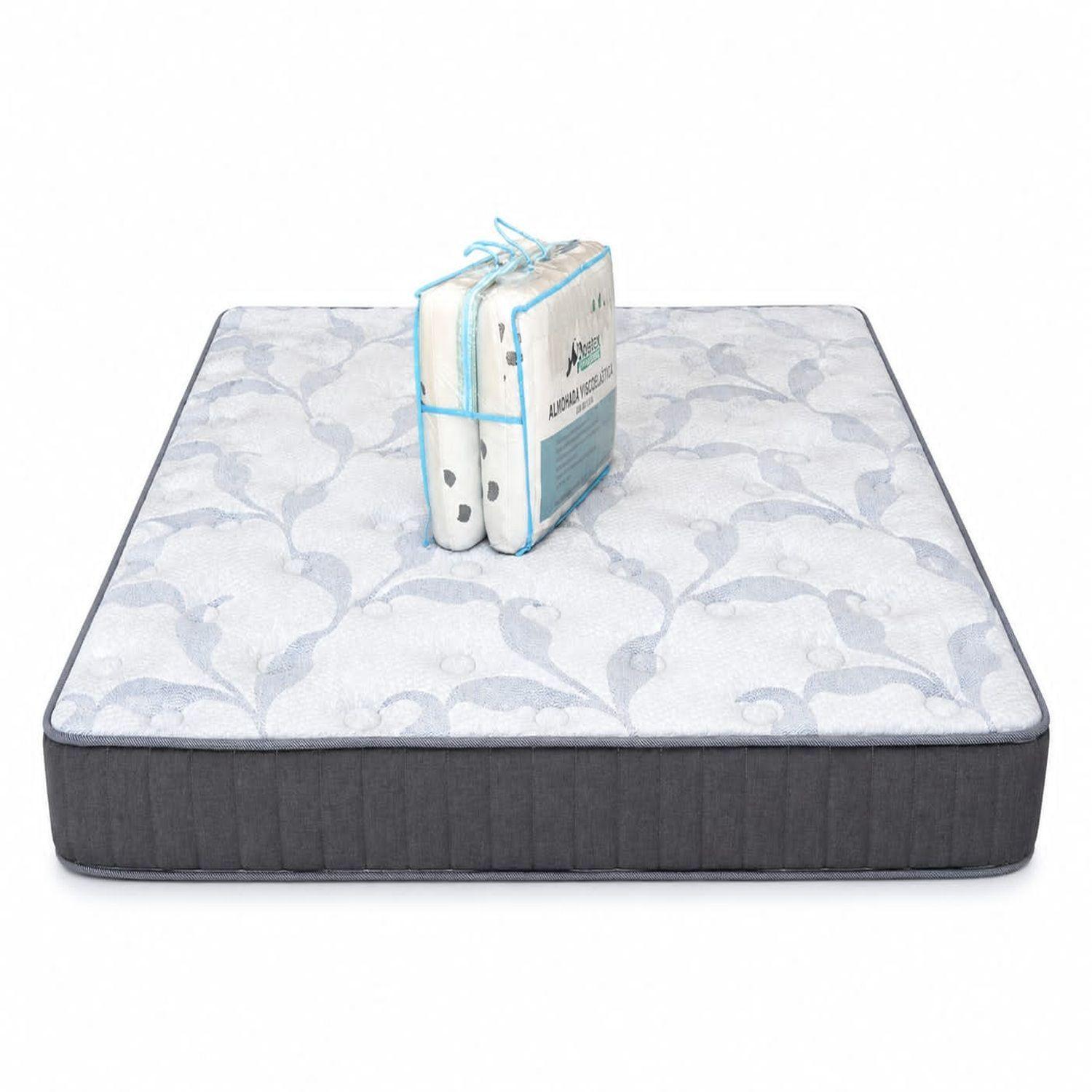 Colchon Nova Elegance 2 0 Plazas Box con Pack Almohada Viscoelastica 60x40x12-1