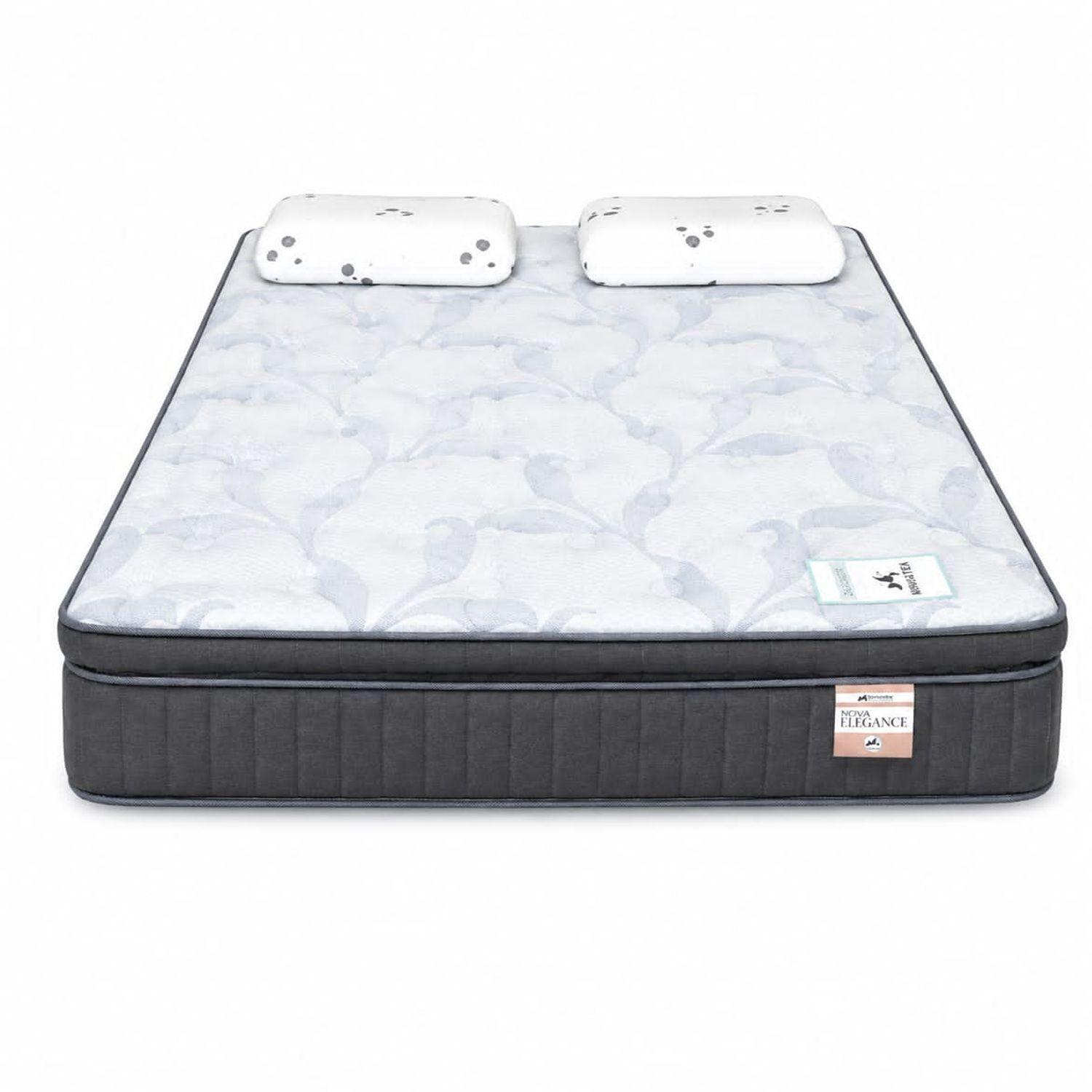 Colchon Nova Elegance 2 0 Plazas Box con Pack Almohada Viscoelastica 60x40x12-2