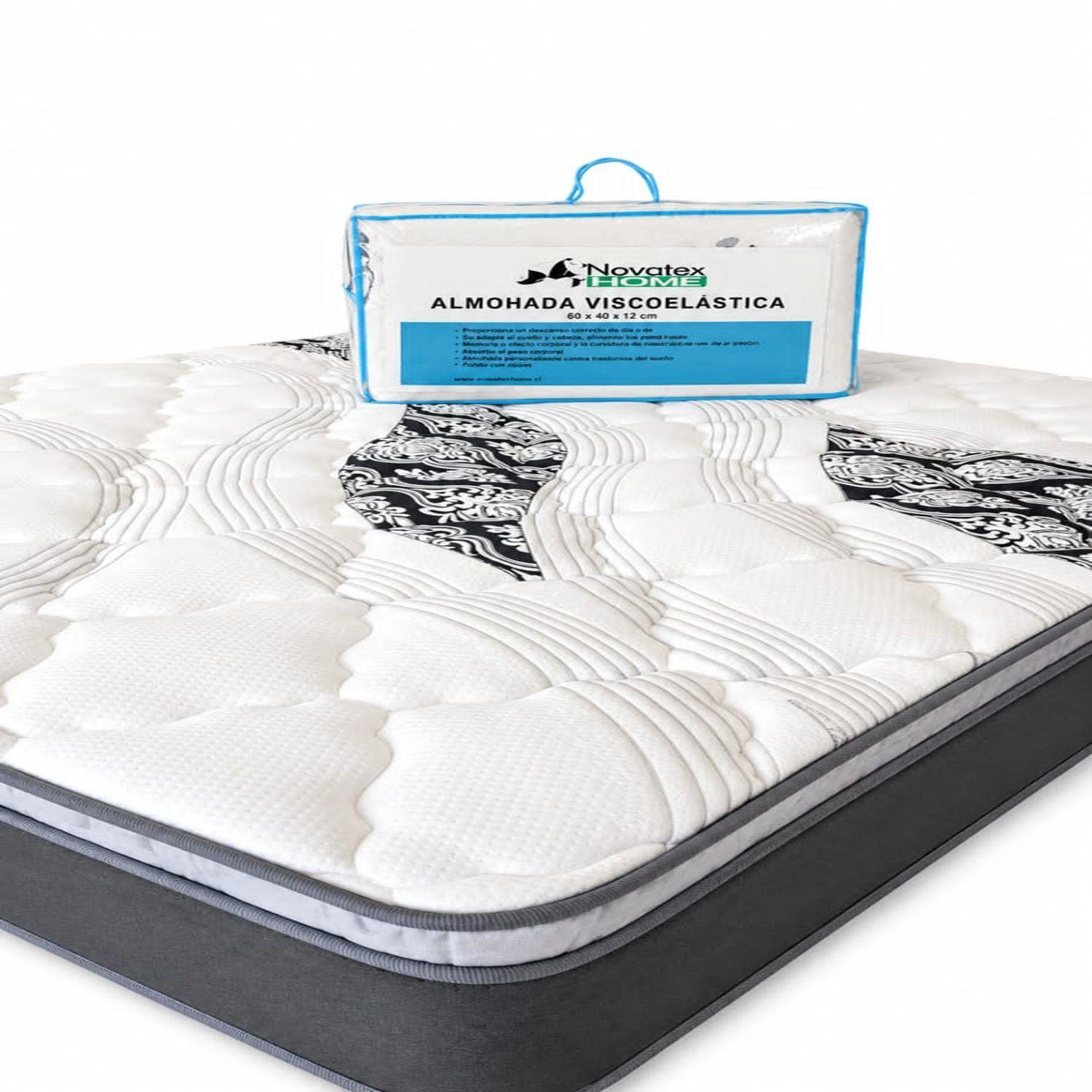 Colchon Nova Maria Esther 2 0 Plazas Box con Pack Almohadas Viscoelasticas 60x40x12-0