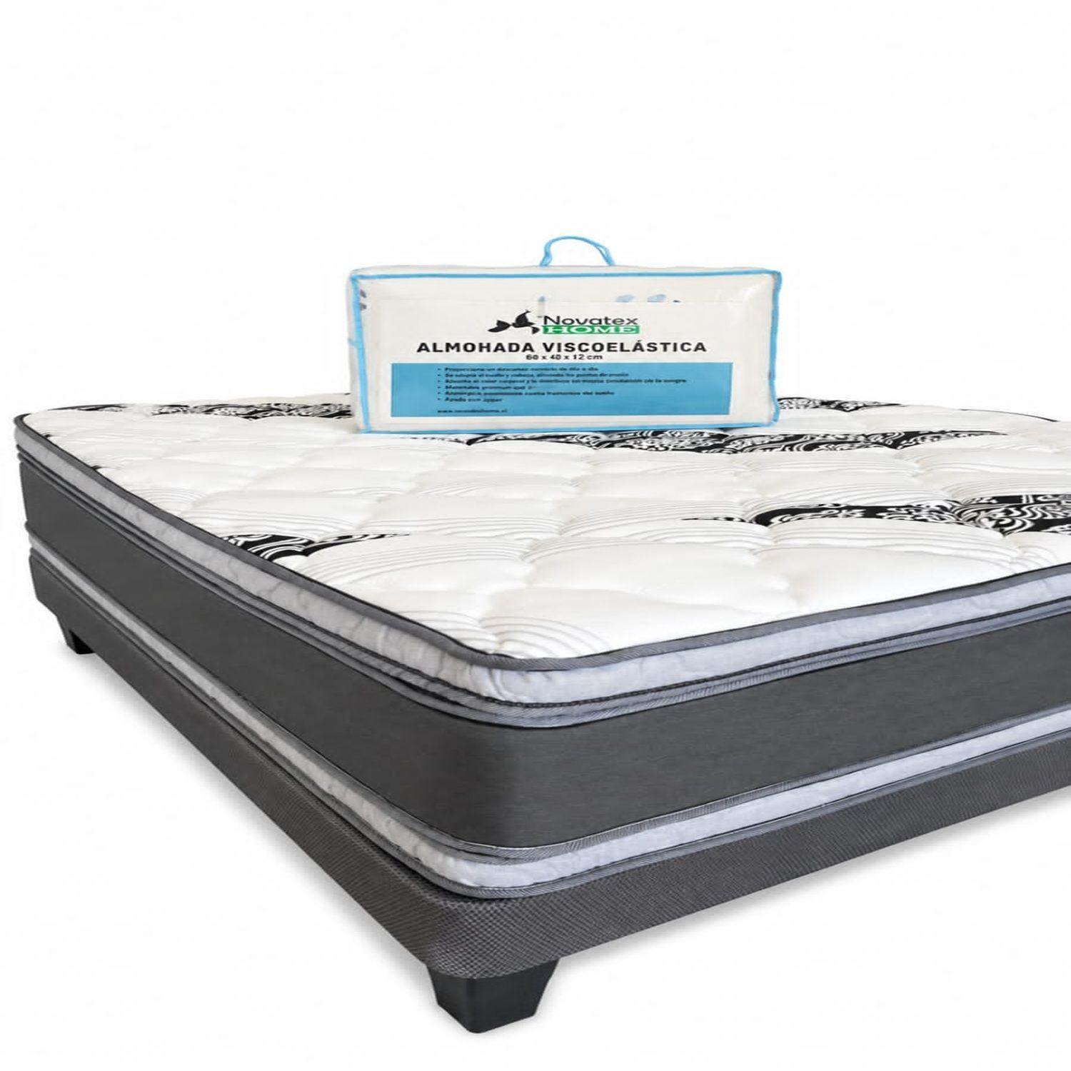 Colchon Nova Maria Esther 2 0 Plazas Box con Pack Almohadas Viscoelasticas 60x40x12-1
