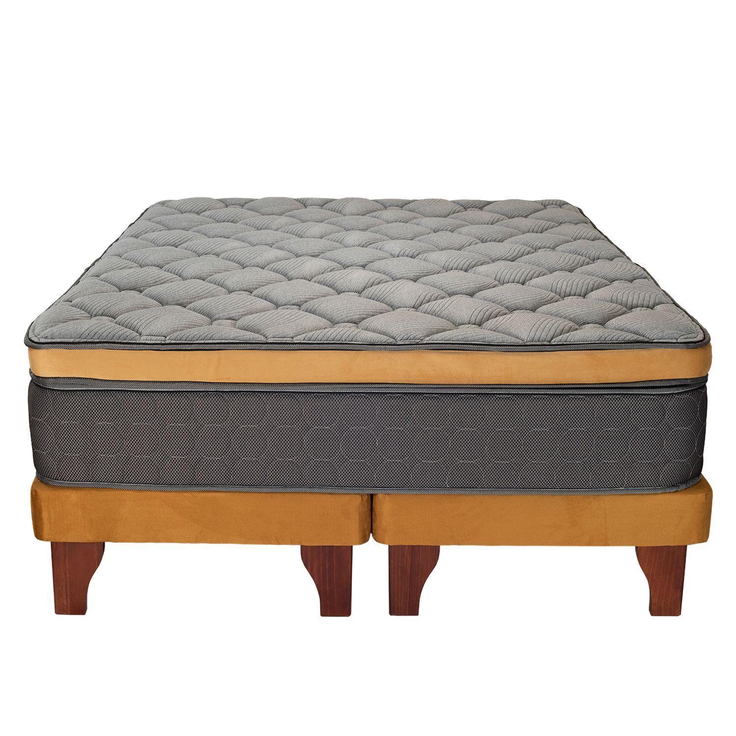Cama Europea Infinity Mostaza One Side  King Bd-1