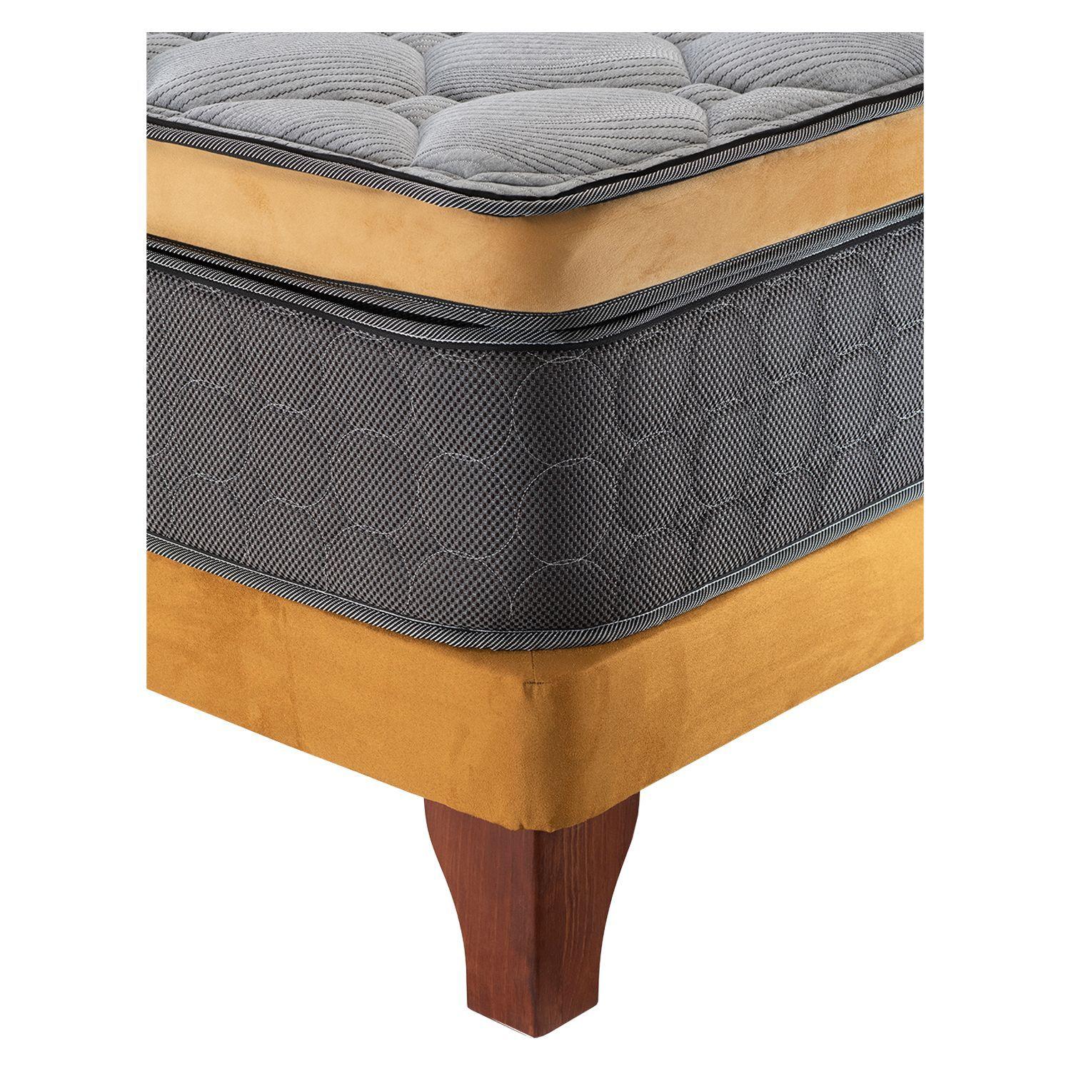 Cama Europea Infinity Mostaza One Side  King Bd-2