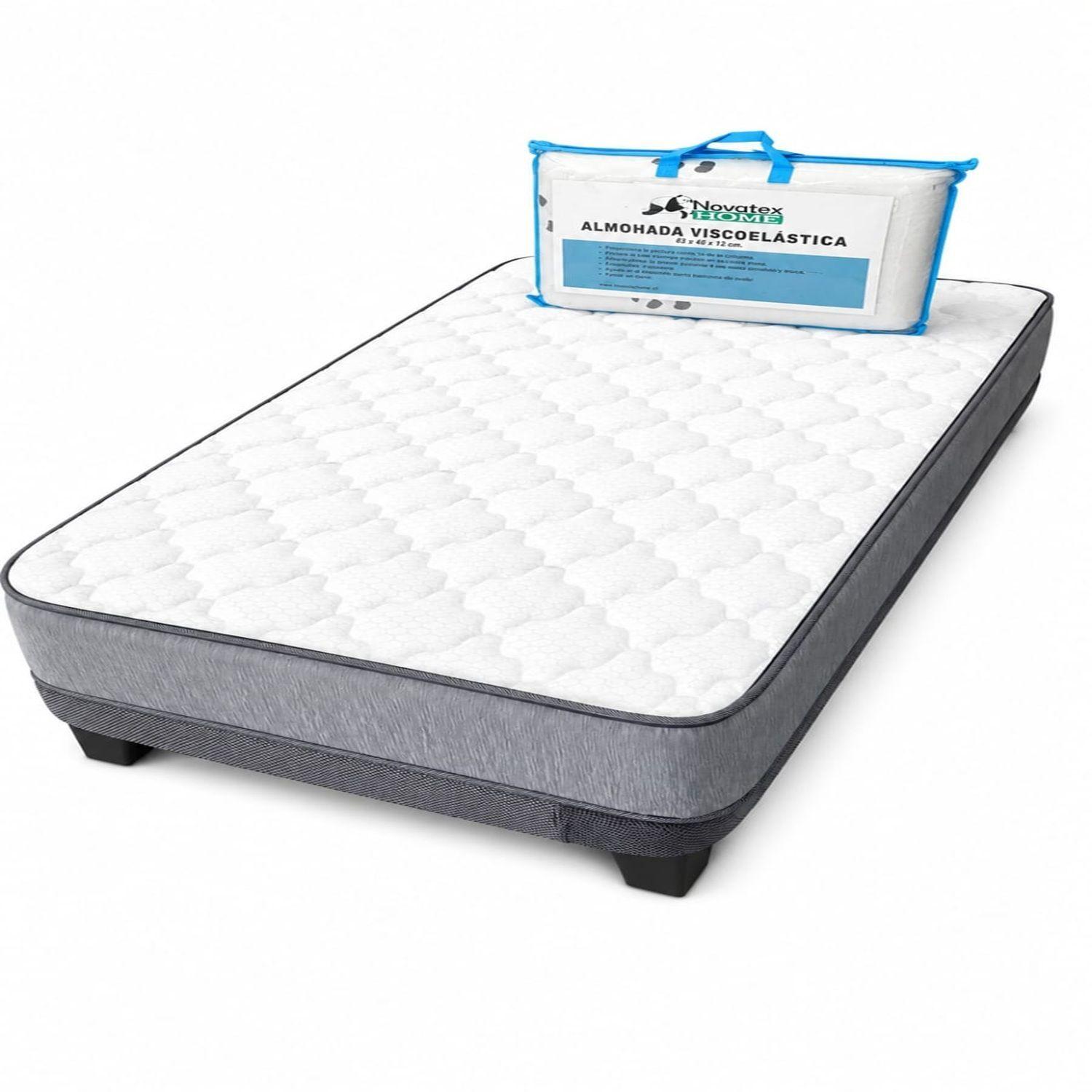 Colchon Density espuma 1 0 plaza con Almohada Viscoelastica Panda 60x40x12-2