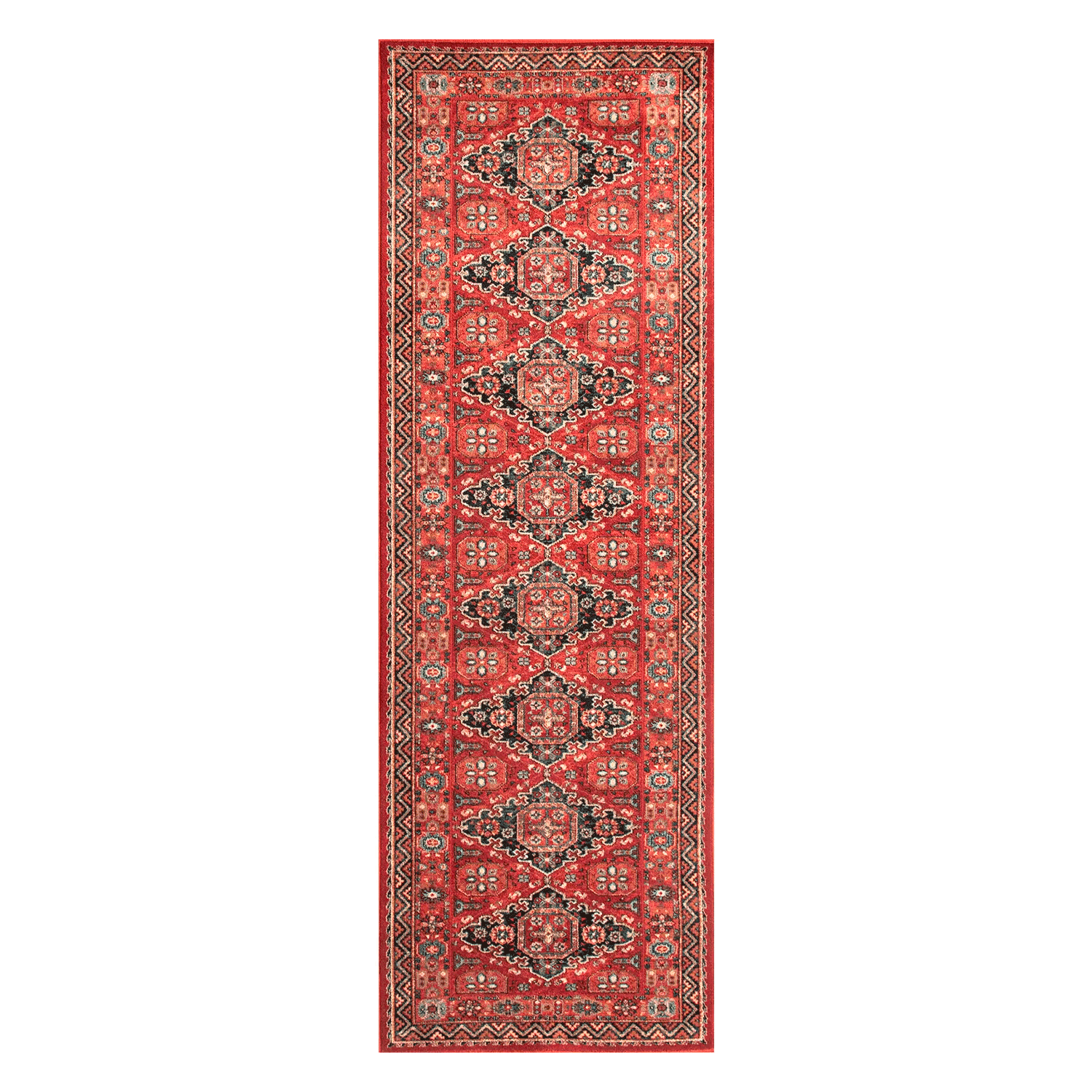 Alfombra pasillo BAZHARS Kirman 43 08 300 80x240 cm Burdeo-0
