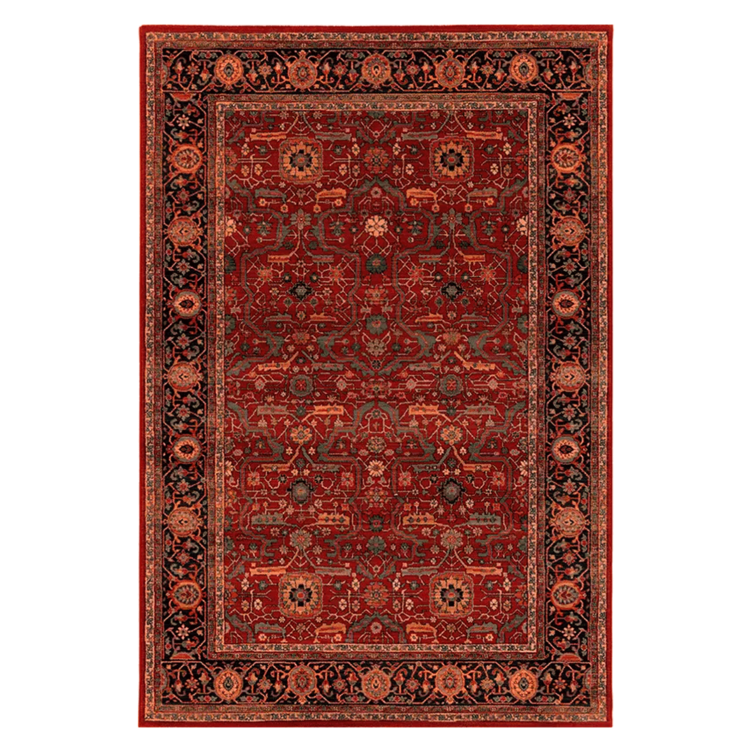 Alfombra pasillo BAZHARS Kirman 43 48 300 80x120 cm Burdeo-0