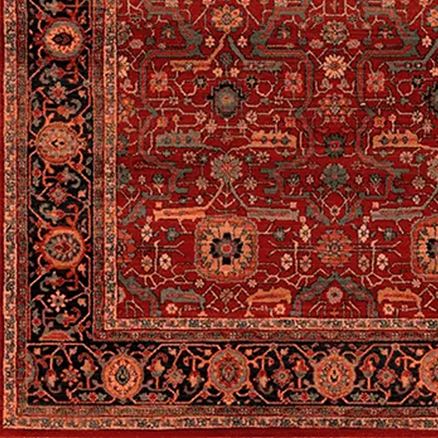 Alfombra pasillo BAZHARS Kirman 43 48 300 80x120 cm Burdeo-2