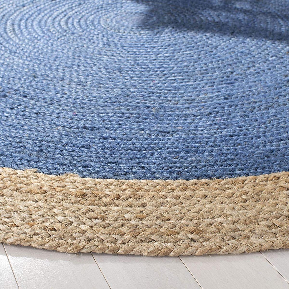Alfombra  Yute Rise Bk Rnd Blue 200X200-1