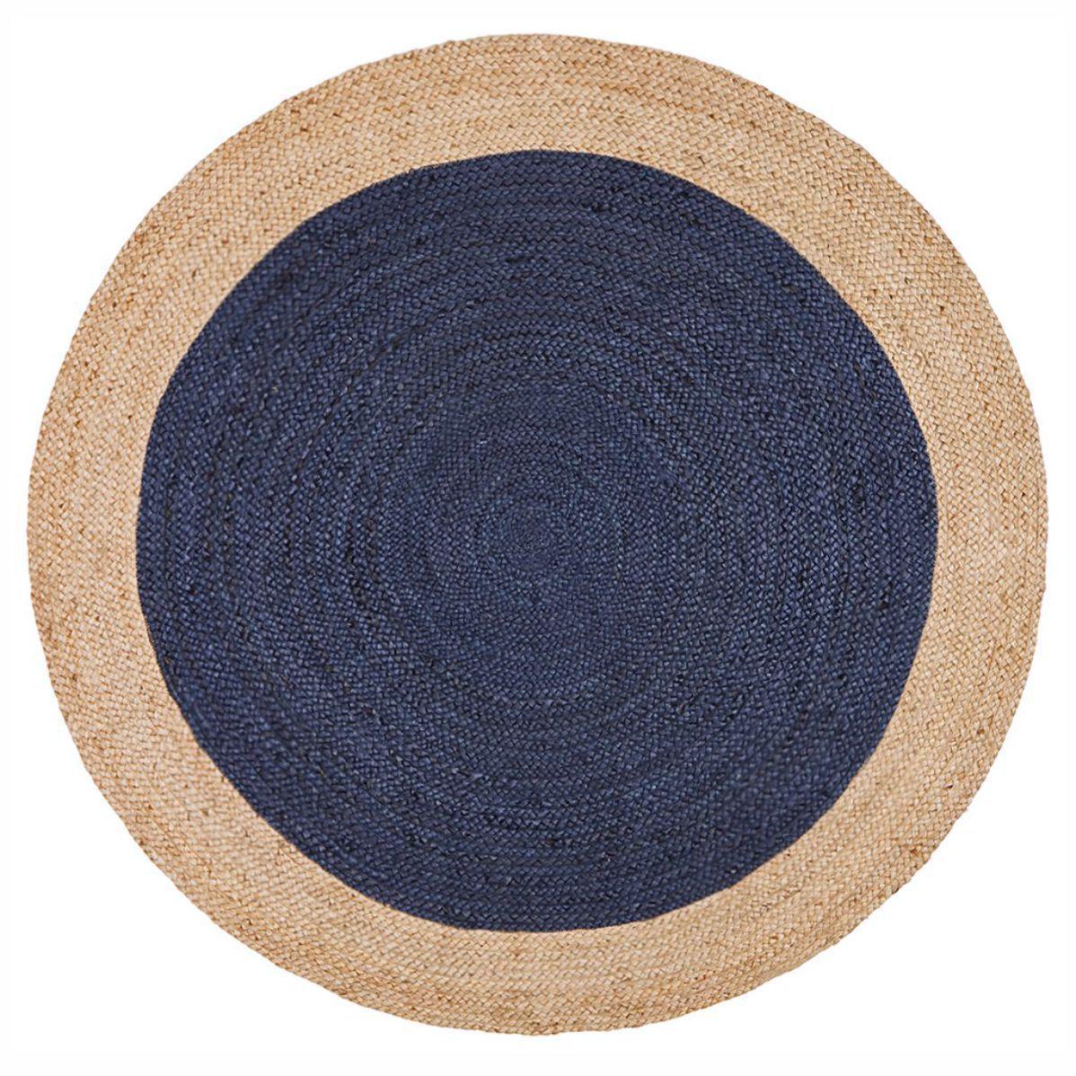 Alfombra  Yute Rise Bk Rnd Blue 200X200-0