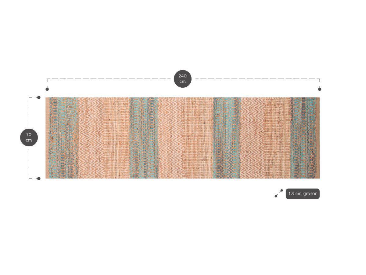 Alfombra  Jute Heri Blue Multi Bk 070X240-1