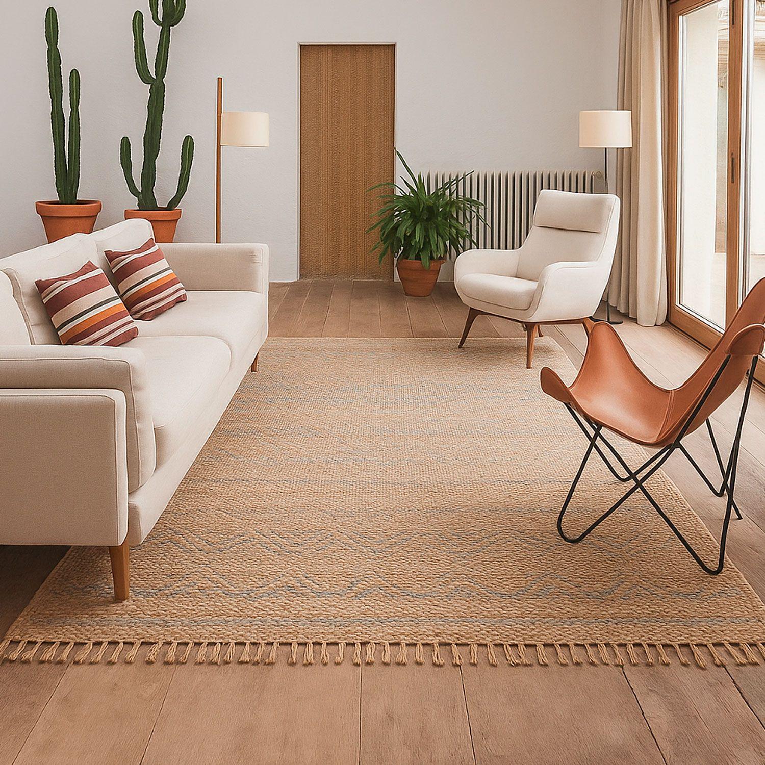 Alfombra BAZHARS  Jute Heri HW NMulti BK  160x230 cm Beige-8