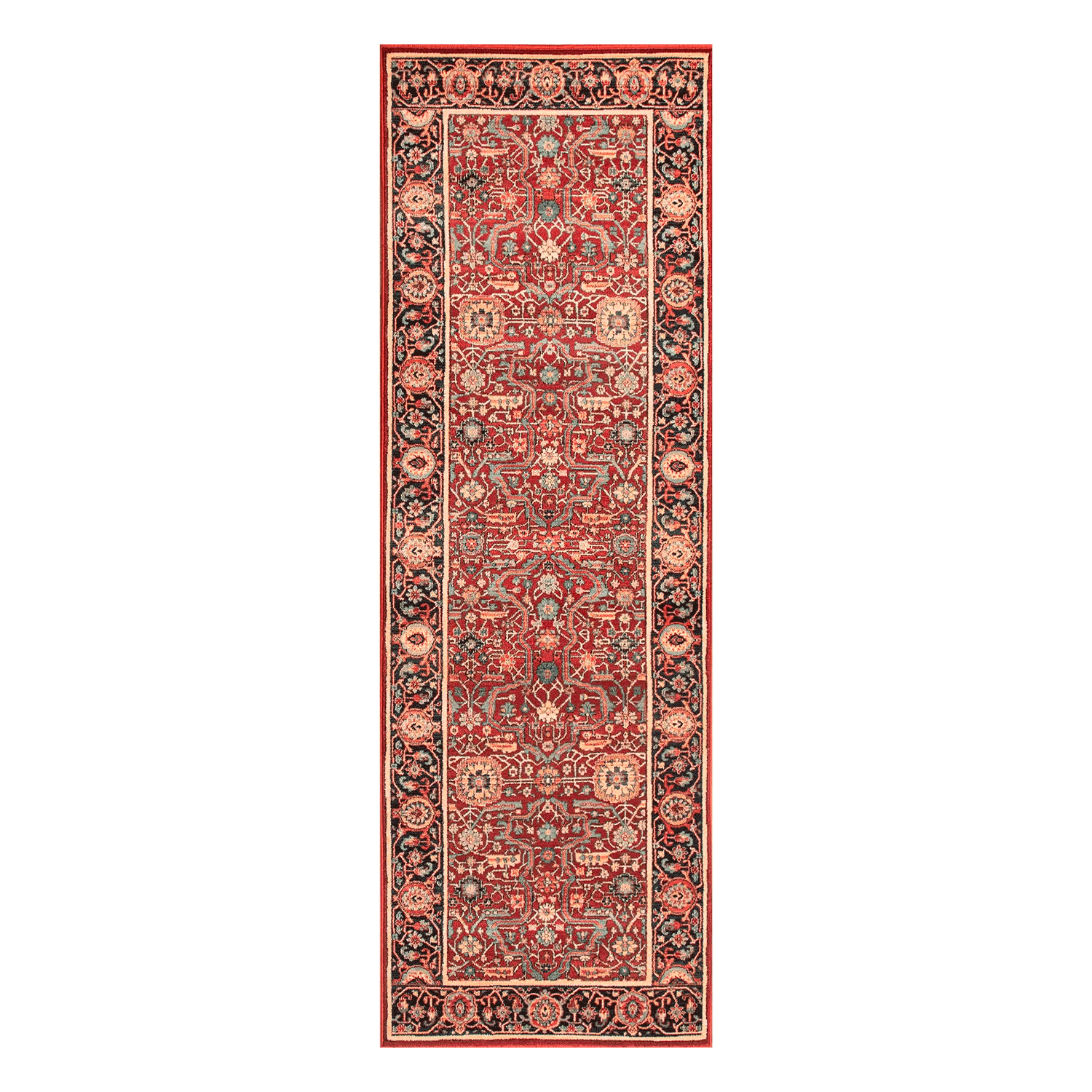 Alfombra pasillo BAZHARS Kirman 43 48 300 80x120 cm Burdeo-0