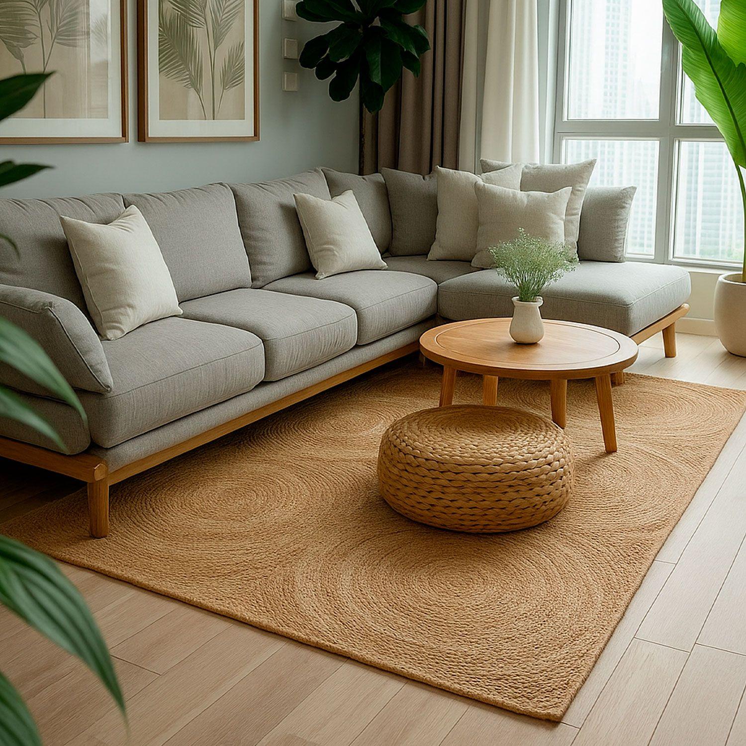 Alfombra BAZHARS  Yute Nir Farm 08  140x200 cm Beige-8