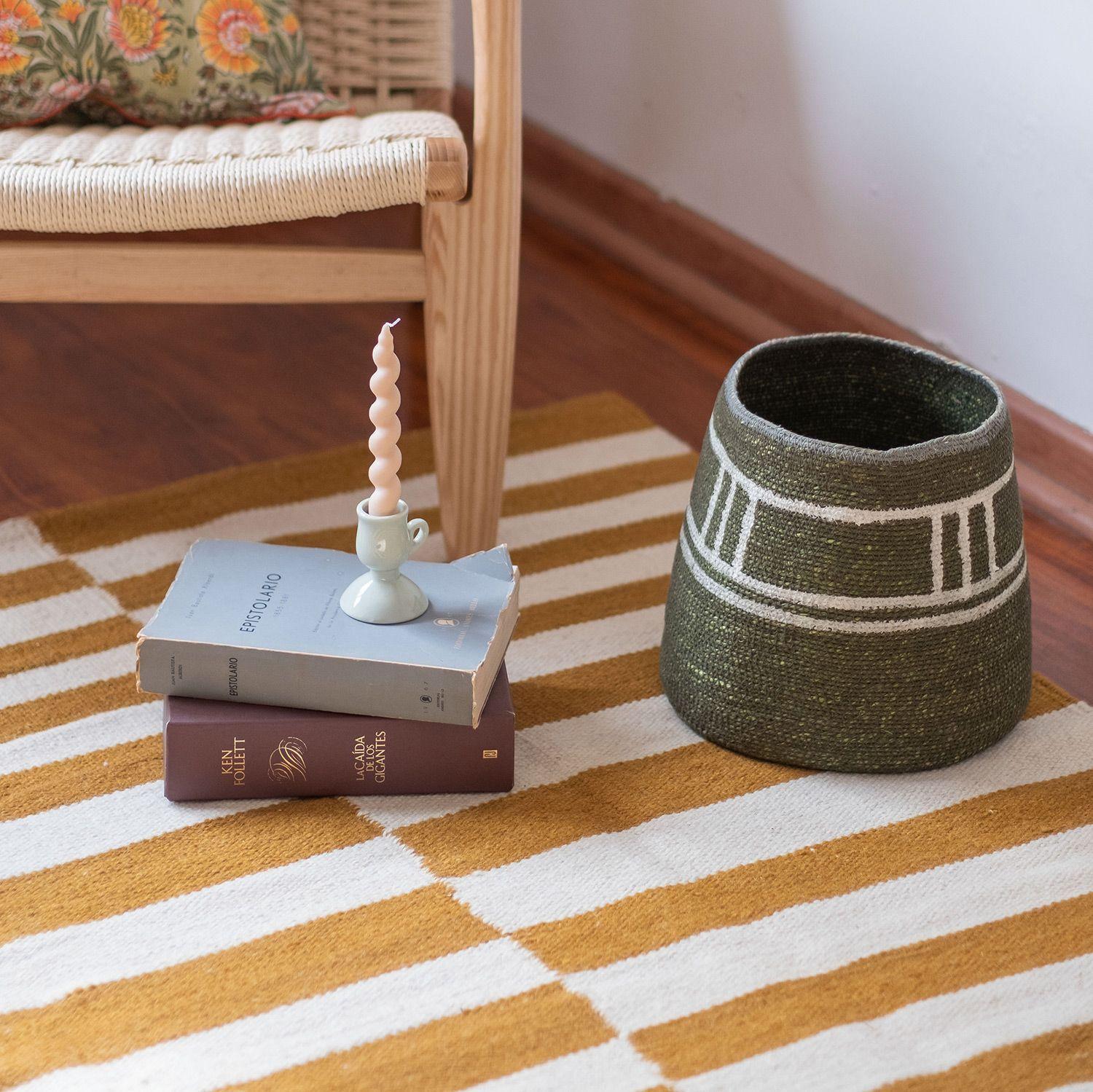 Bajada Cama BAZHARS  Kelim Galle Op Art Nmust 080x120 cm Mostaza-1