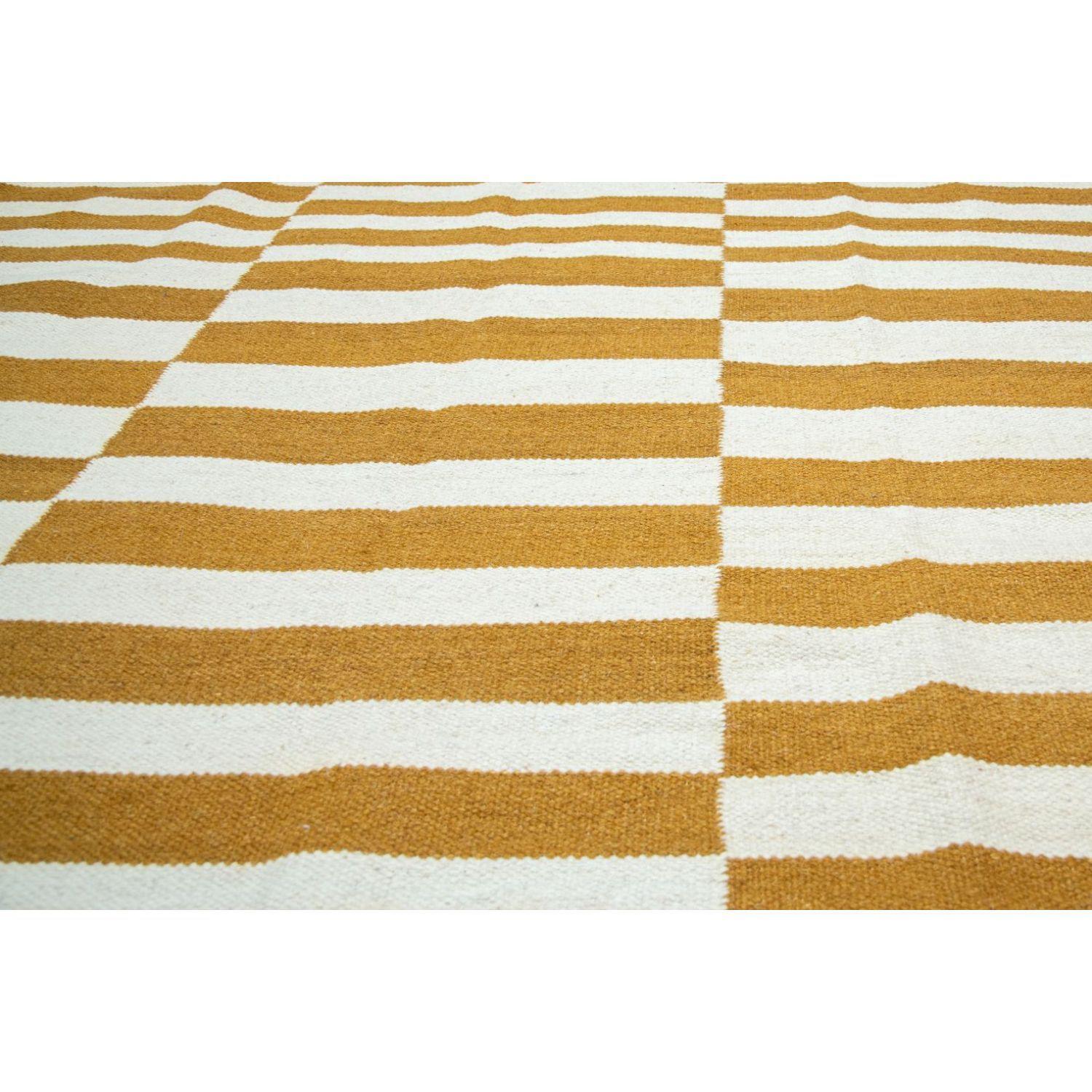 Bajada Cama BAZHARS  Kelim Galle Op Art Nmust 080x120 cm Mostaza-3