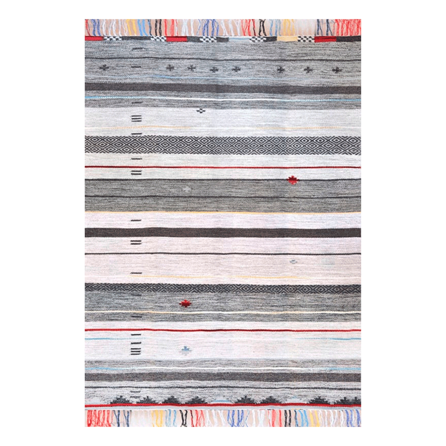 Alfombra BAZHARS Kelim Waz Etnic 3 140x200 cm Gris-0