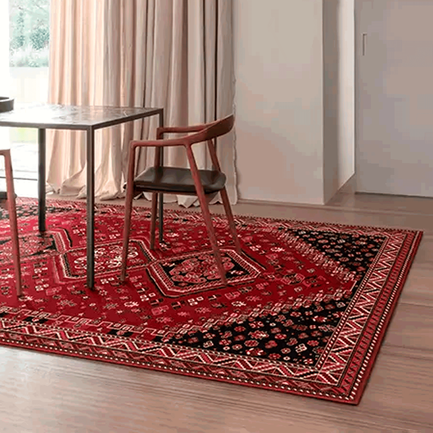 Alfombra BAZHARS Kirman 43 80 300 80x120 cm Burdeo-2