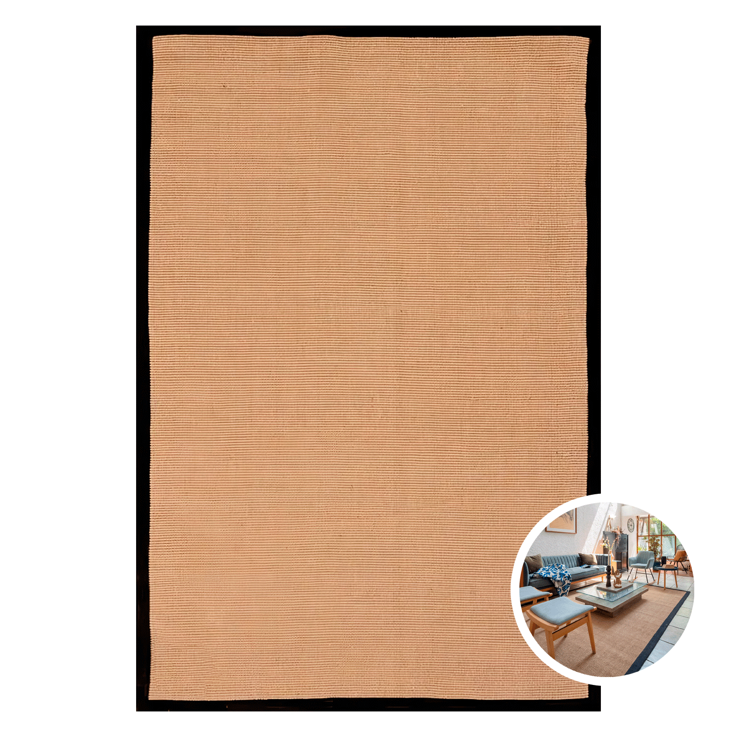 Alfombra Yute 140X200 cm Bab Black  Bazhars-0