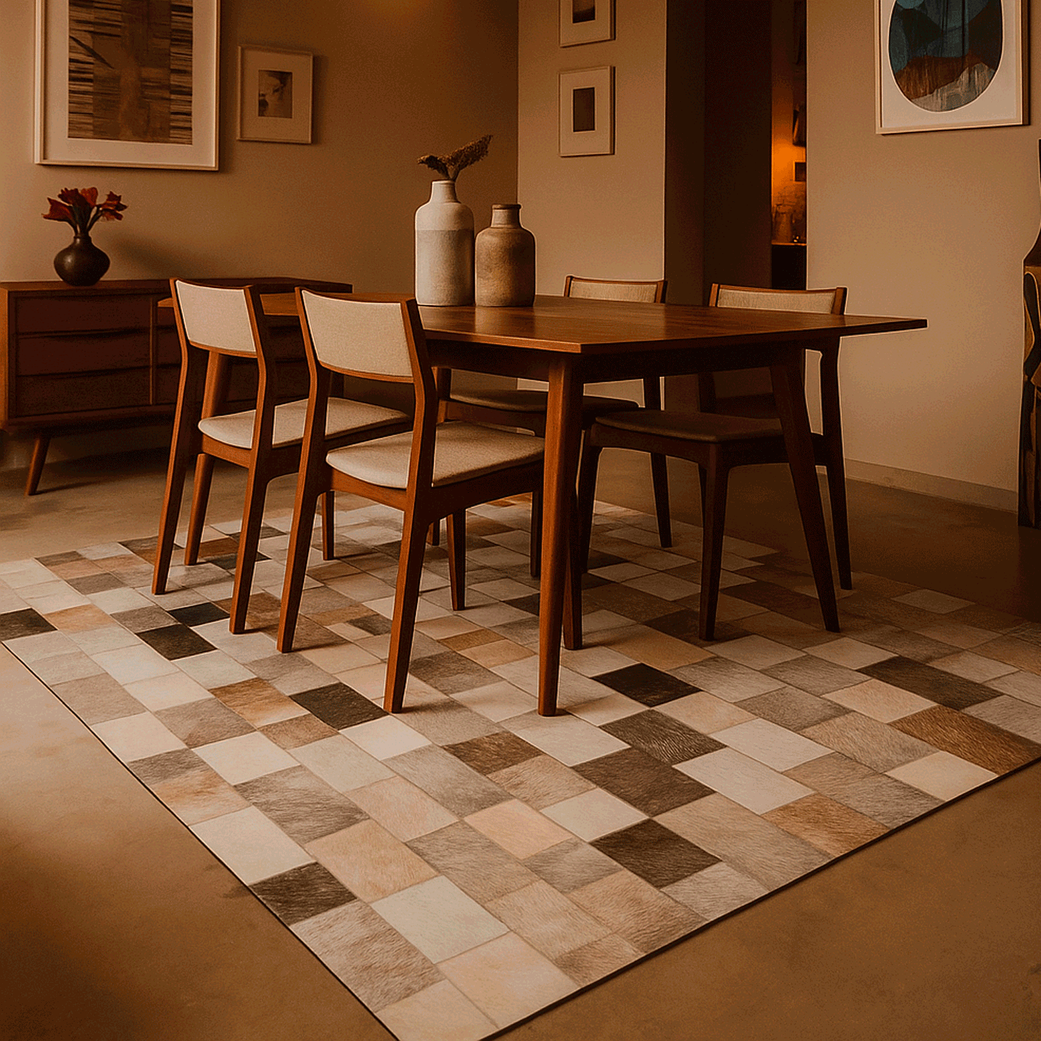 Alfombra BAZHARS  Patch Cuero Nir 506 230x330 cm Multicolor-9