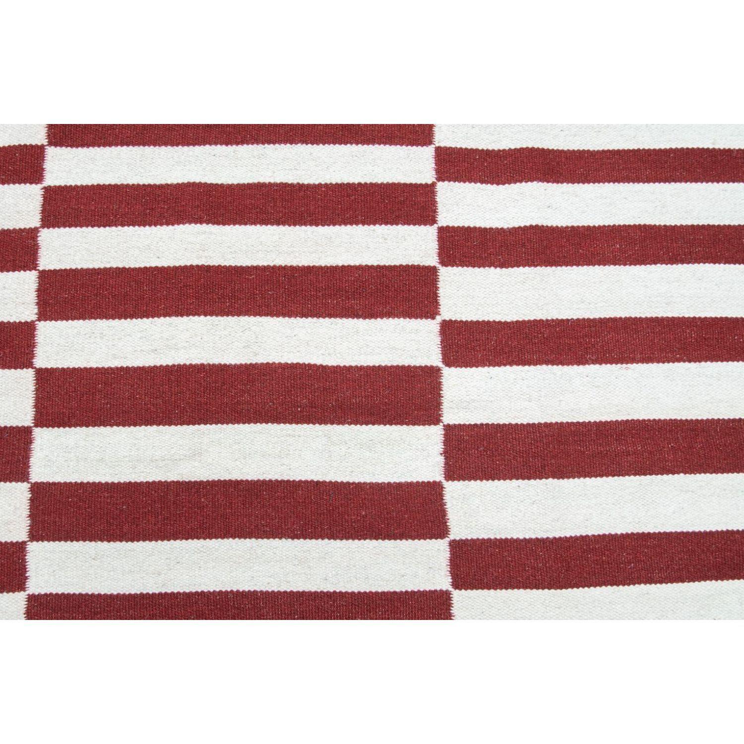 Alfombra BAZHARS Kelim Galle Op Art Nred 170x240 cm Rojo-1