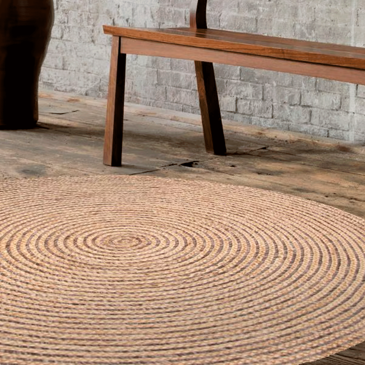 Alfombra redonda BAZHARS  Jute Nav BK 625 Rnd 200x200 cm Beige-1