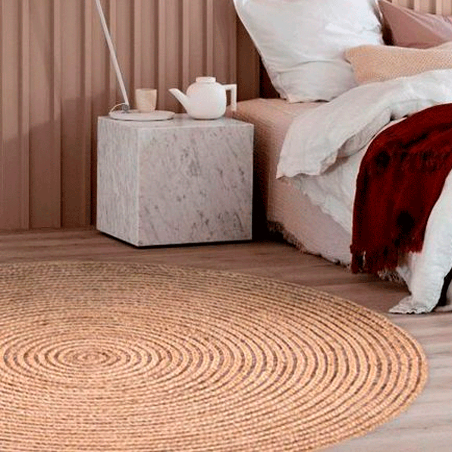 Alfombra redonda BAZHARS  Jute Nav BK 625 Rnd 200x200 cm Beige-3
