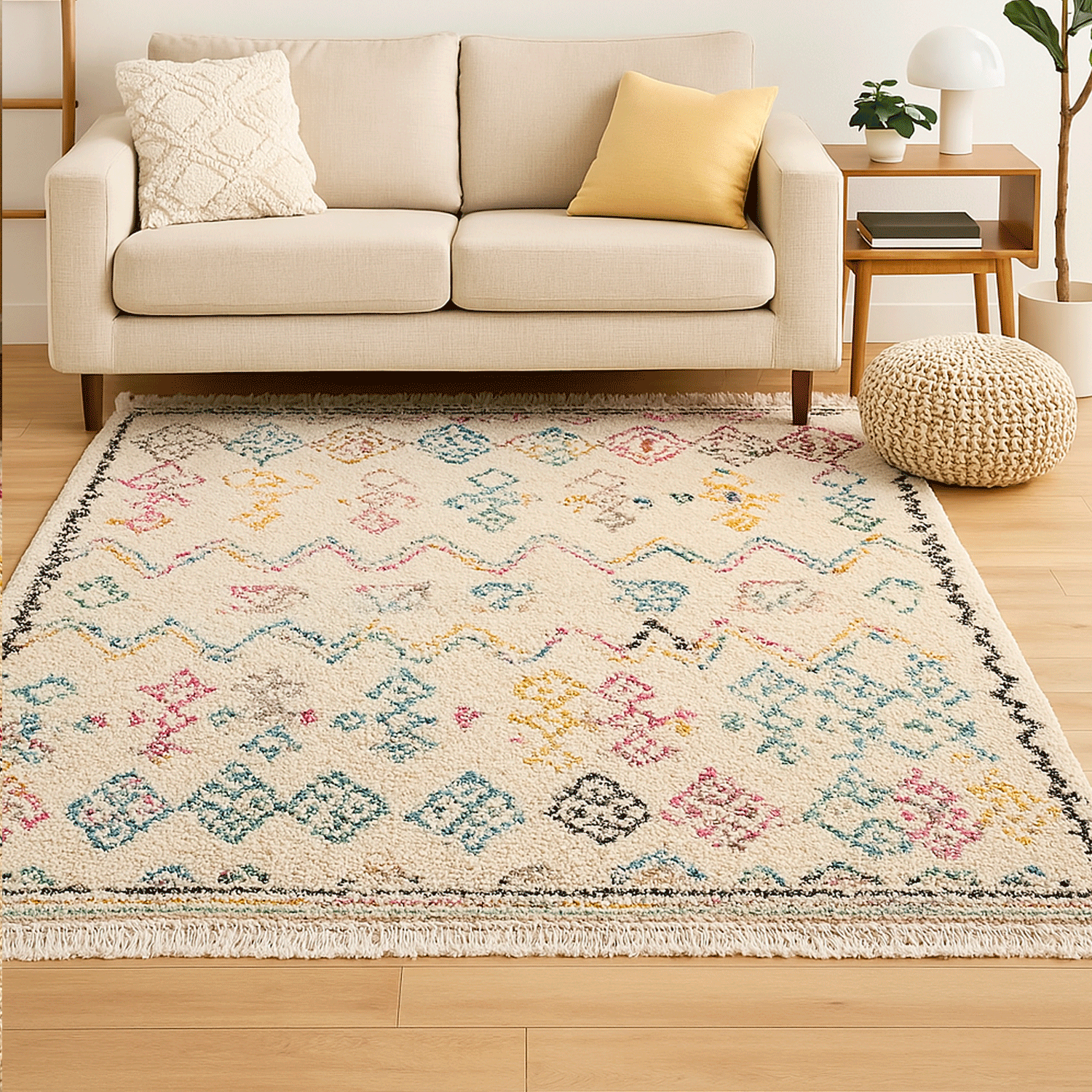 Alfombra BAZHARS Shaggy 6221 133x190 cm Multicolor-1