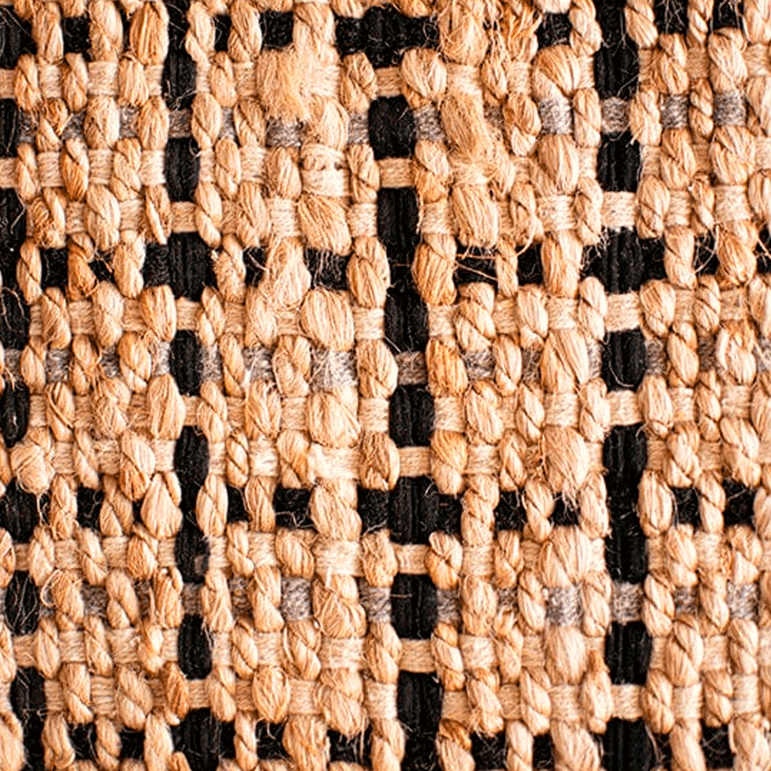 Alfombra BAZHARS  Jute Nir GCoast Natural Negro 140x200 cm Multicolor-2