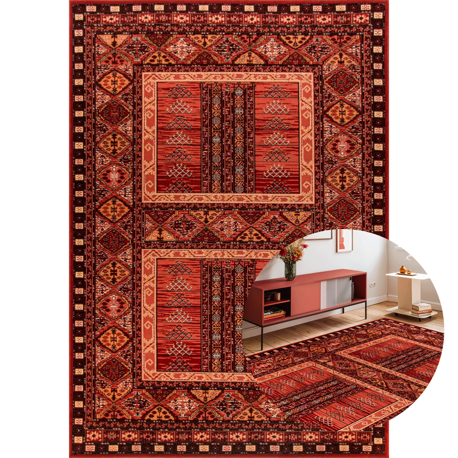 Alfombra BAZHARS Kirman 203-A854-708 200x300 cm Multicolor-0