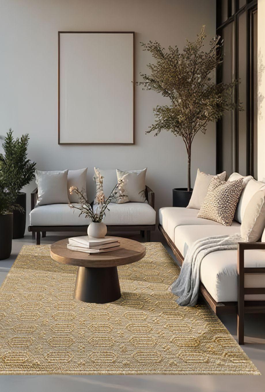 Alfombra Yute 200X290 cm LAVABLE Gold T12 Bazhars-2