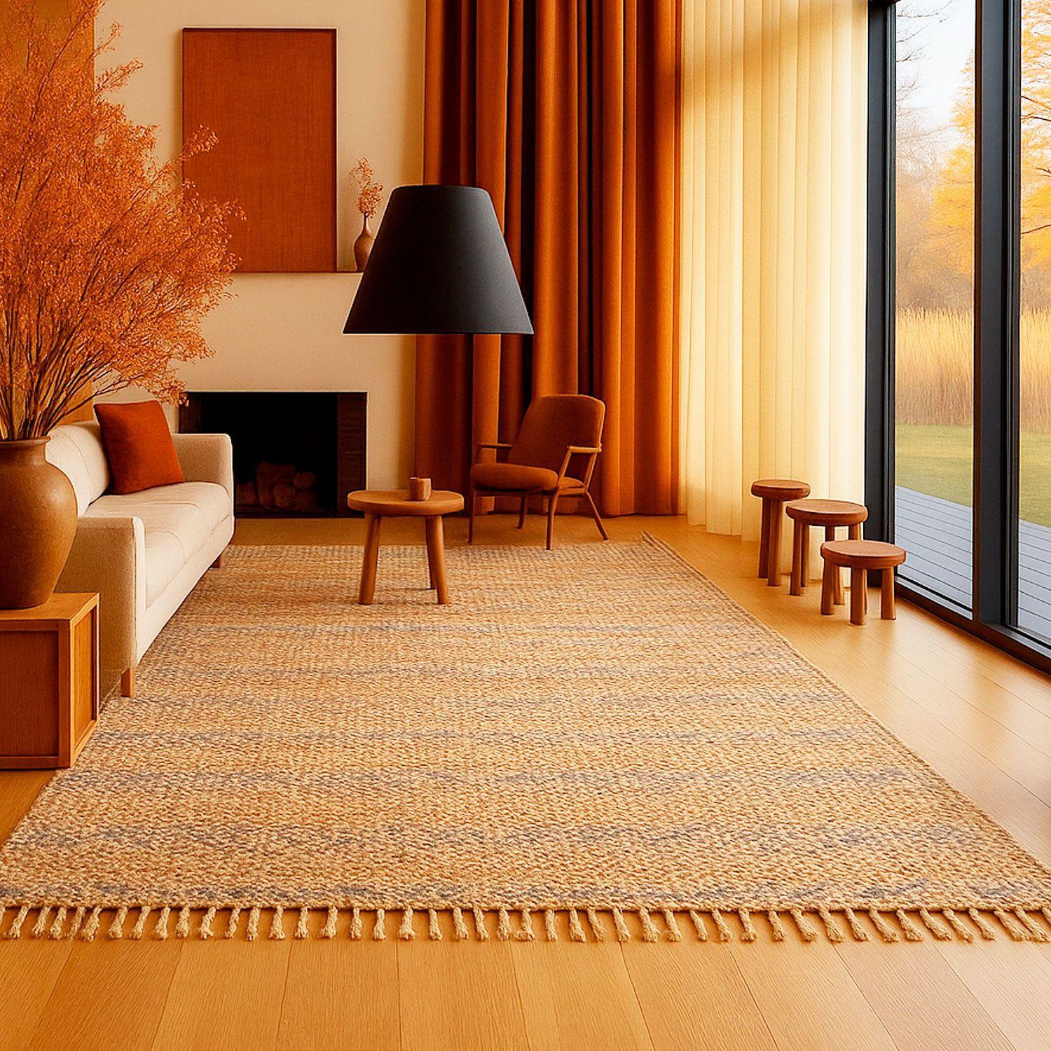 Alfombra BAZHARS  Jute Heri HW NMulti BK 190x290 cm Beige-9