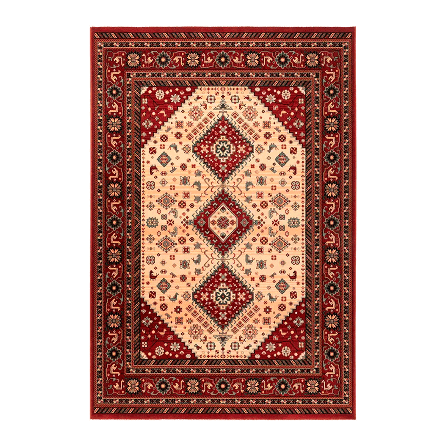 Alfombra BAZHARS Kirman 43 45 100 160x240 cm Burdeo-0
