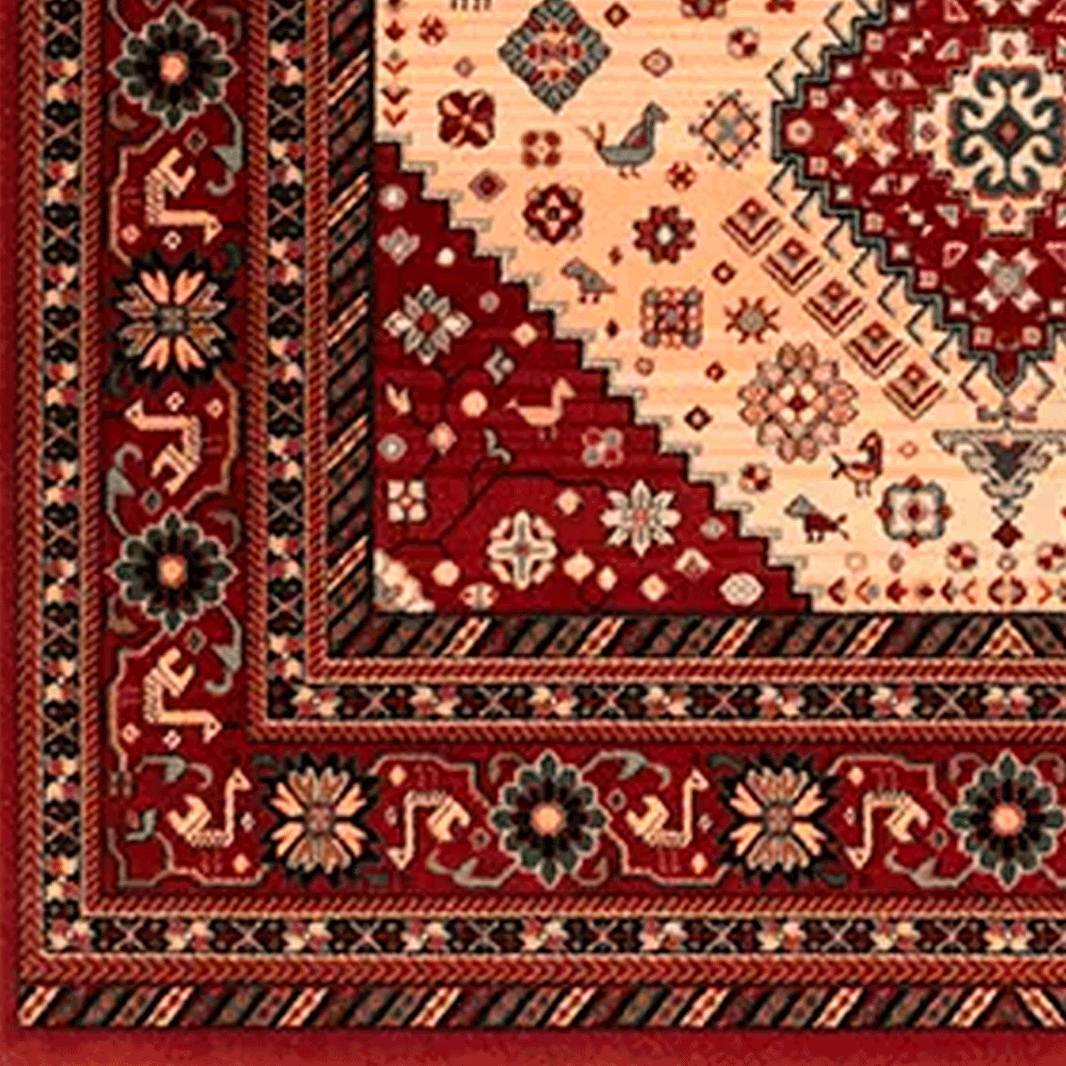 Alfombra BAZHARS Kirman 43 45 100 160x240 cm Burdeo-3