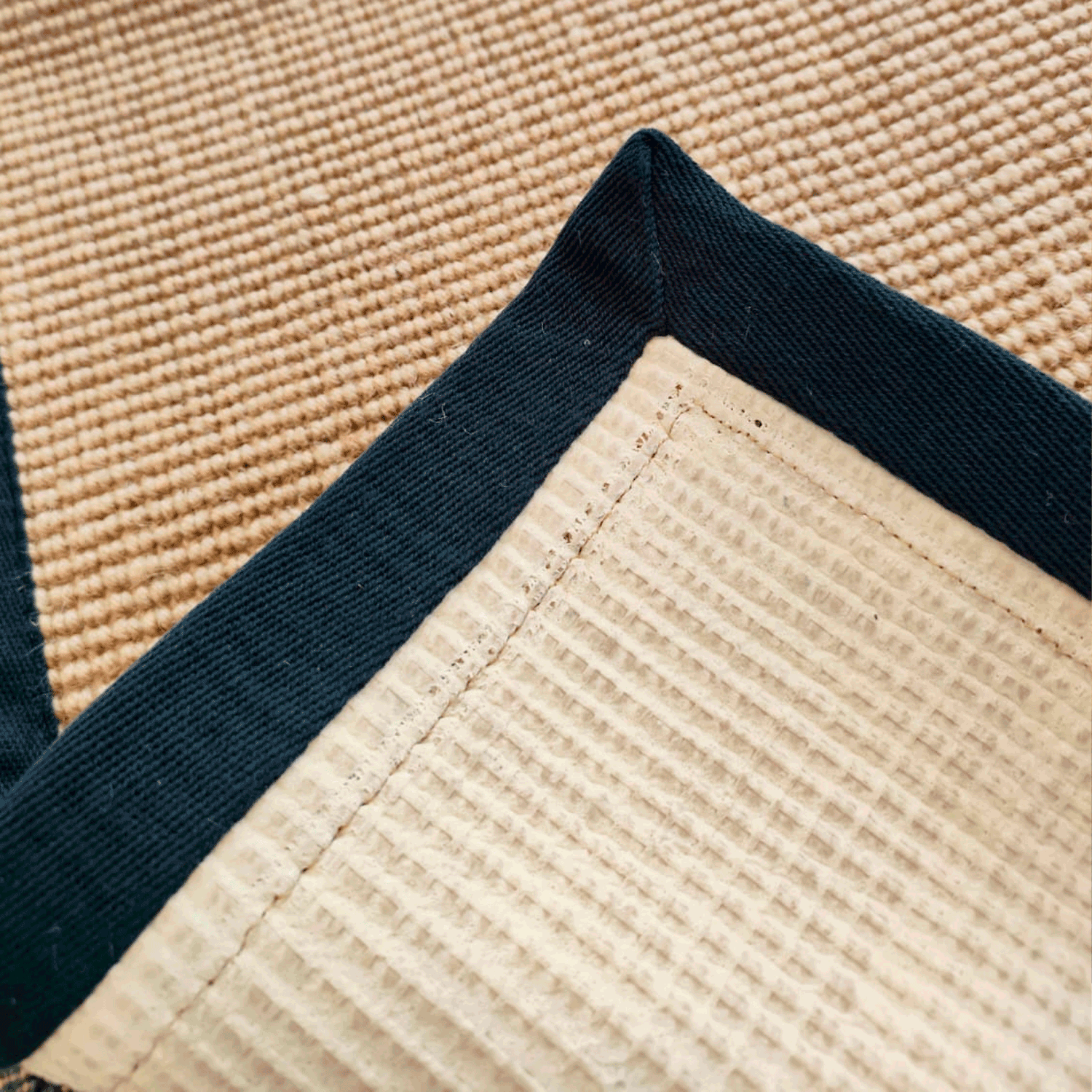 Bajada de Cama Yute 080X120 cm Rectangular Bab Black Bazhars-5