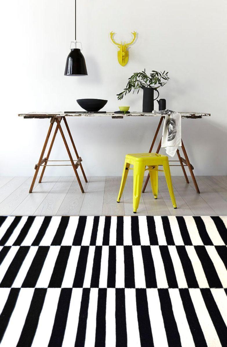 Alfombra pasillo BAZHARS  Kelim Galle Op Art BN 70x300 cm Negro-3