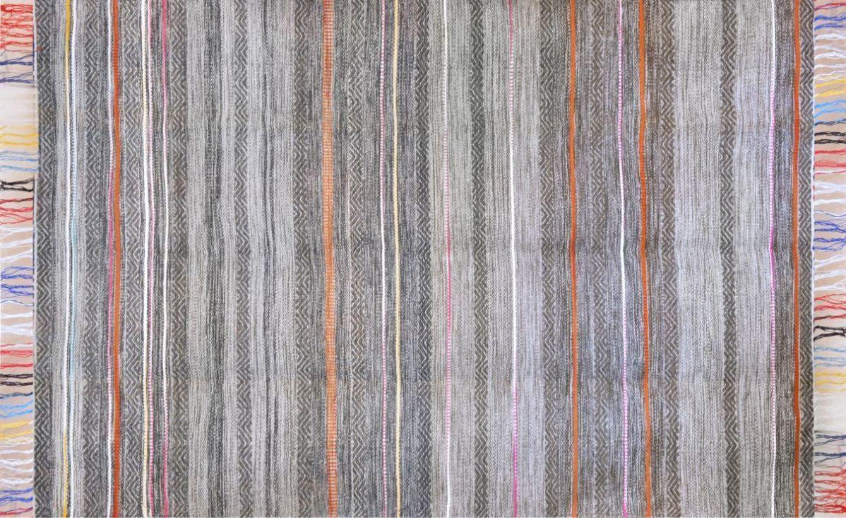 Alfombra BAZHARS Kelim Waz Etnic 2 140x200 cm Gris claro-0