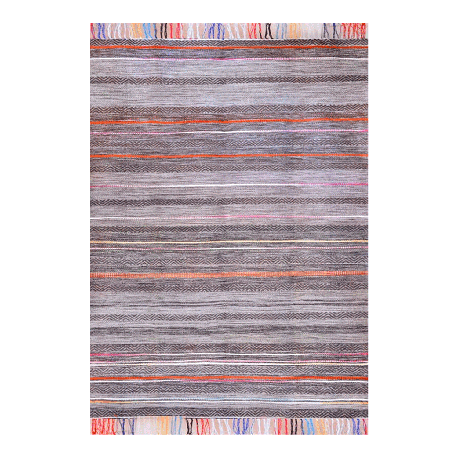 Alfombra BAZHARS Kelim Waz Etnic 2 140x200 cm Gris claro-2