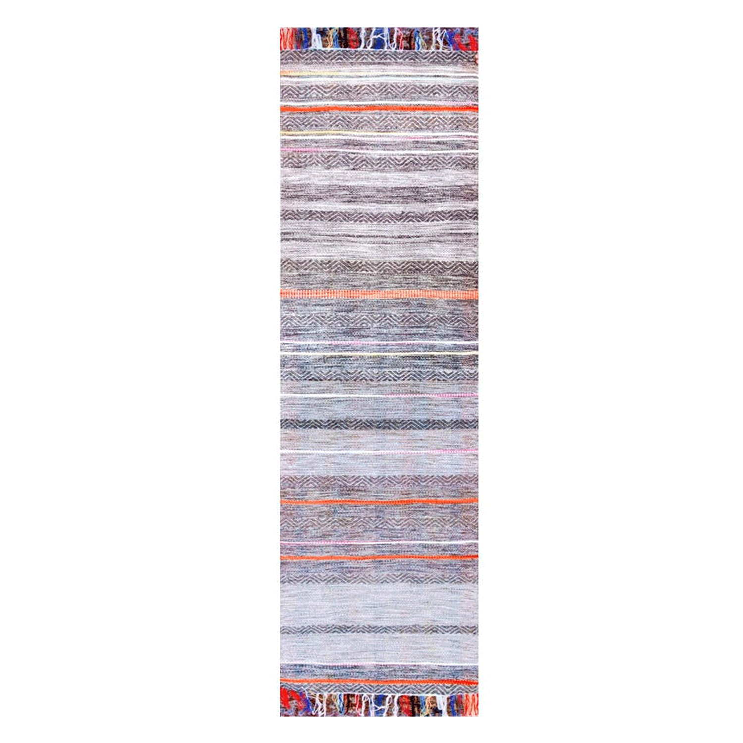 Alfombra BAZHARS Kelim Waz Etnic 2 140x200 cm Gris claro-5
