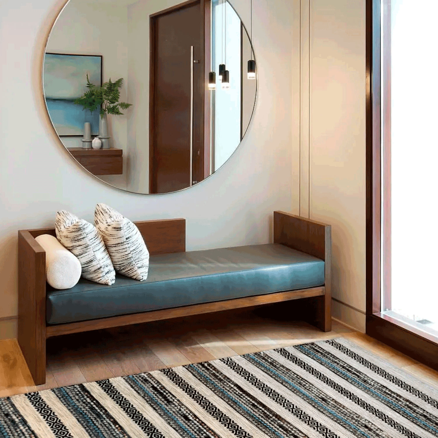 Alfombra pasillo BAZHARS Am Bol 106 Acqua Multi 60x220 cm Beige-4