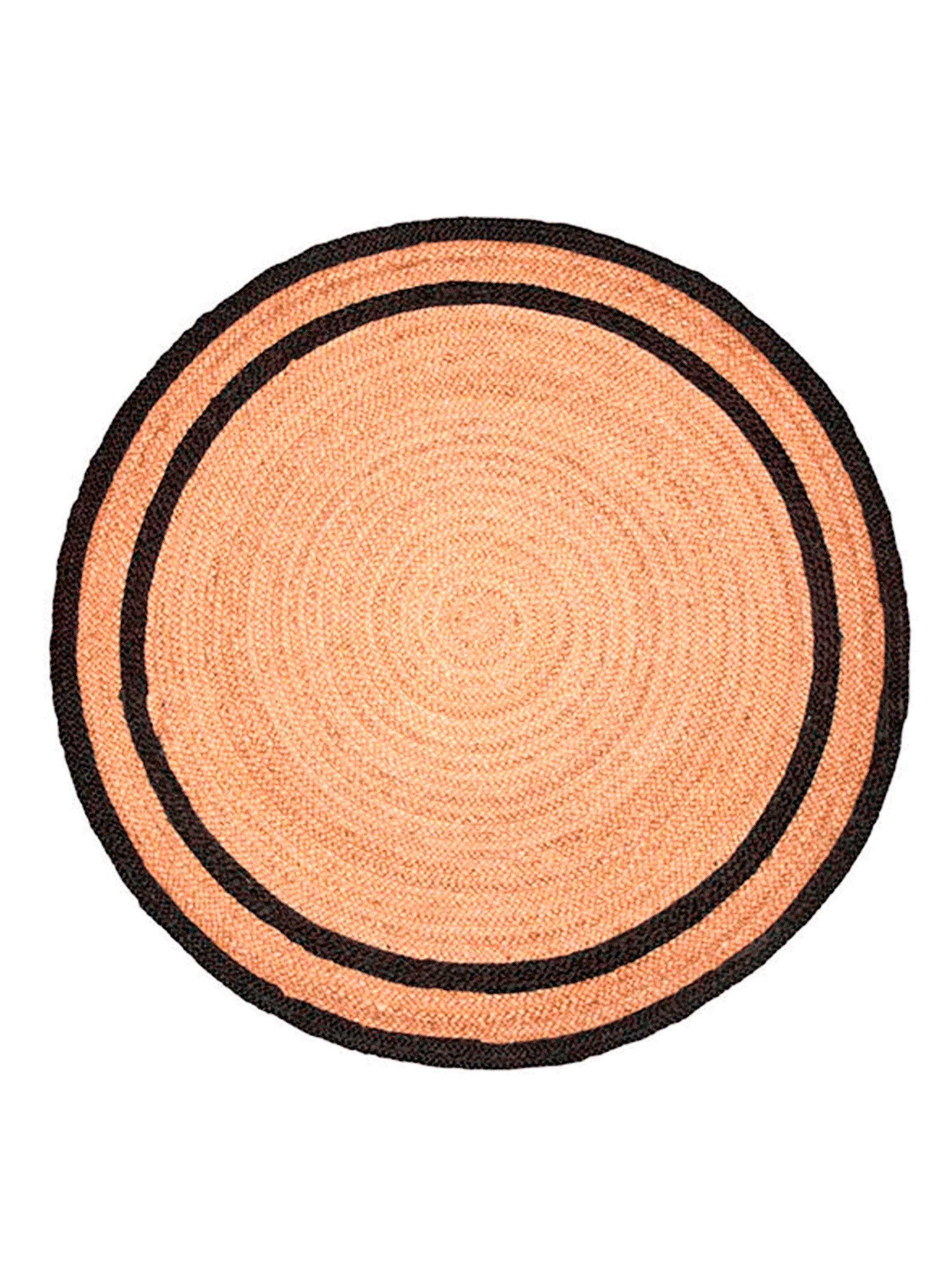 Alfombra Redonda Yute 100cm Nav BK 735 Rnd Bazhars-0