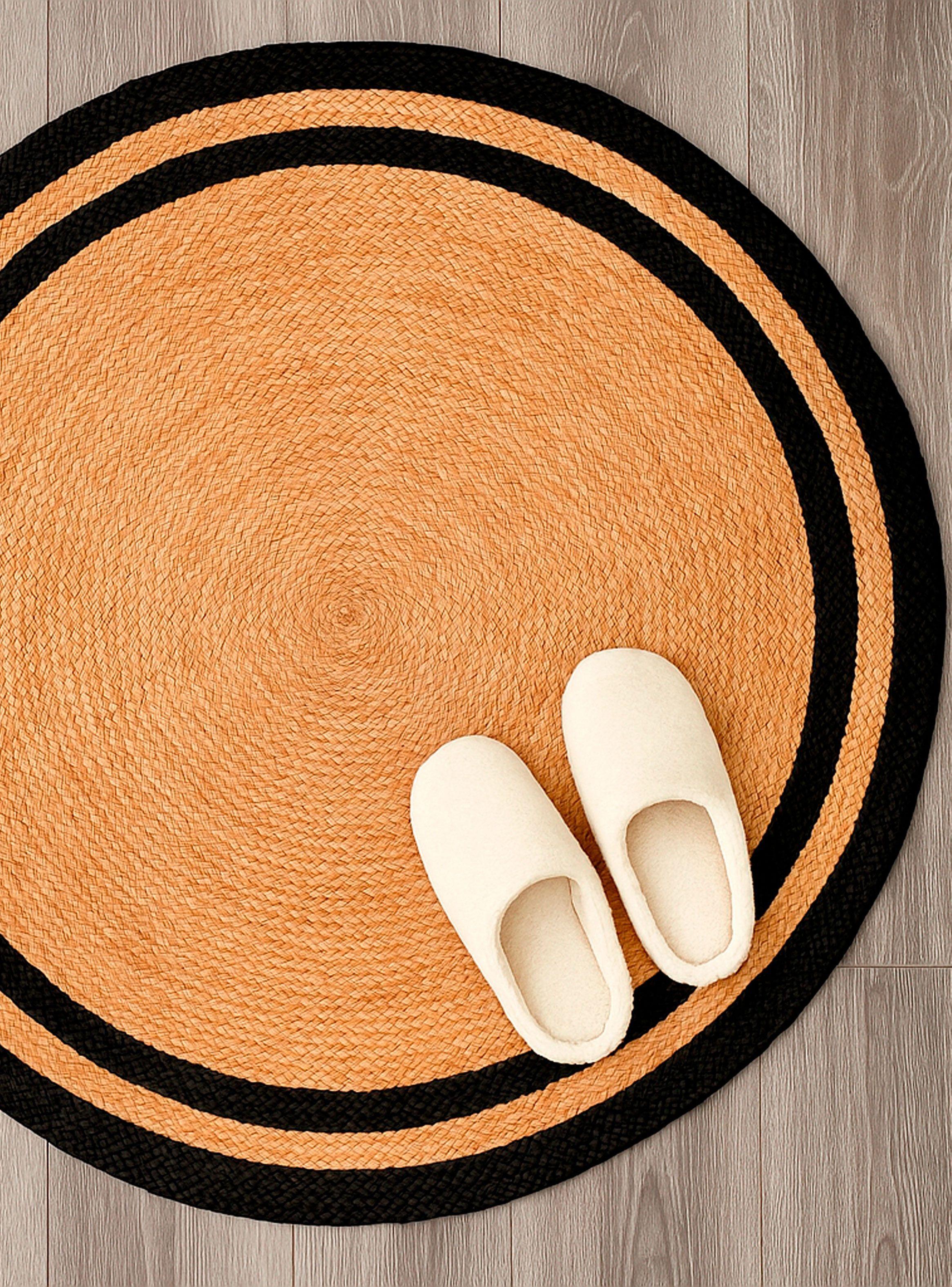 Alfombra Redonda Yute 100cm Nav BK 735 Rnd Bazhars-4