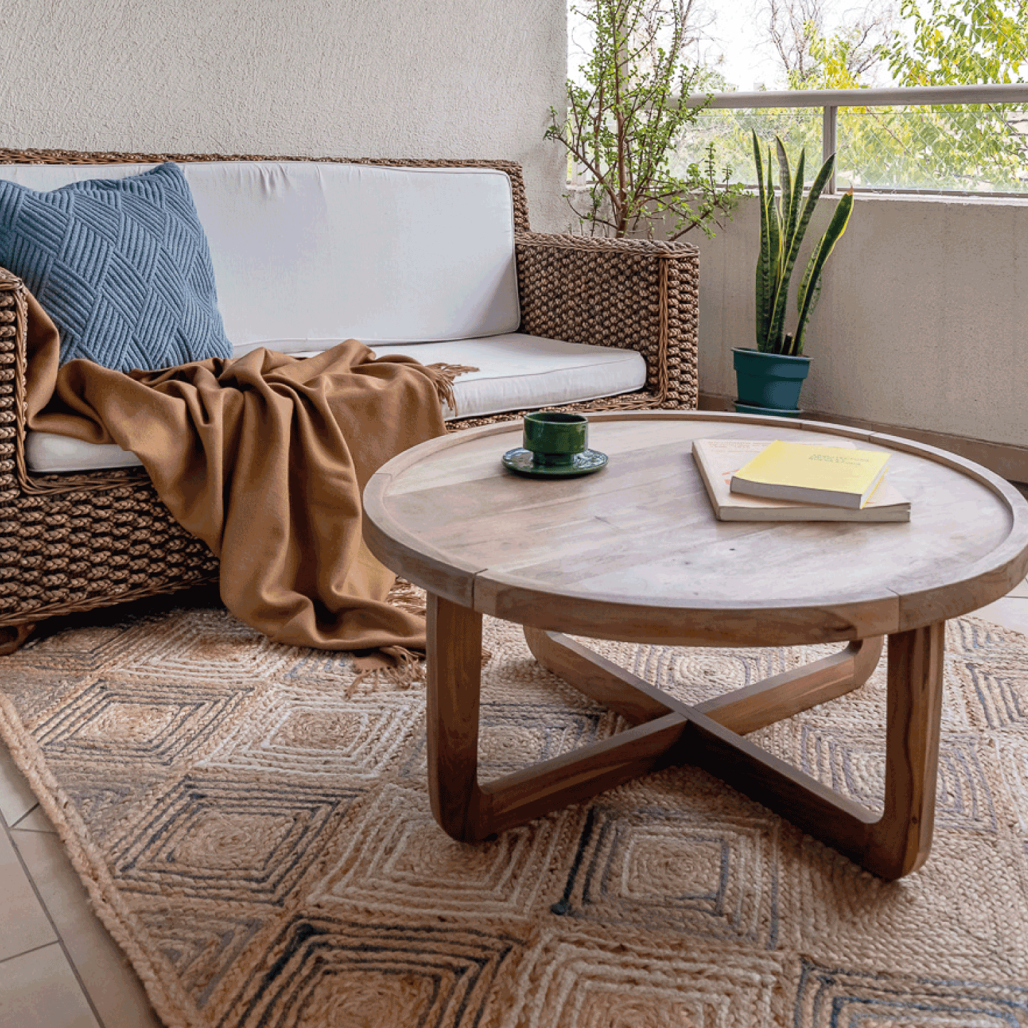 Alfombra BAZHARS  Jute Heri Braided Nat BK  160x230 cm Beige-1