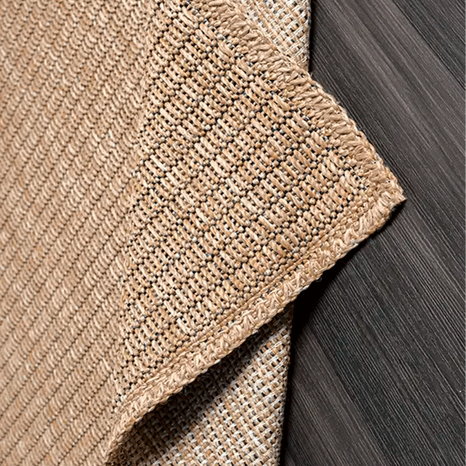 Bajada de Cama Yute 080X120 cm Lavable Natural Negro Craft 730305 Bazhars-3