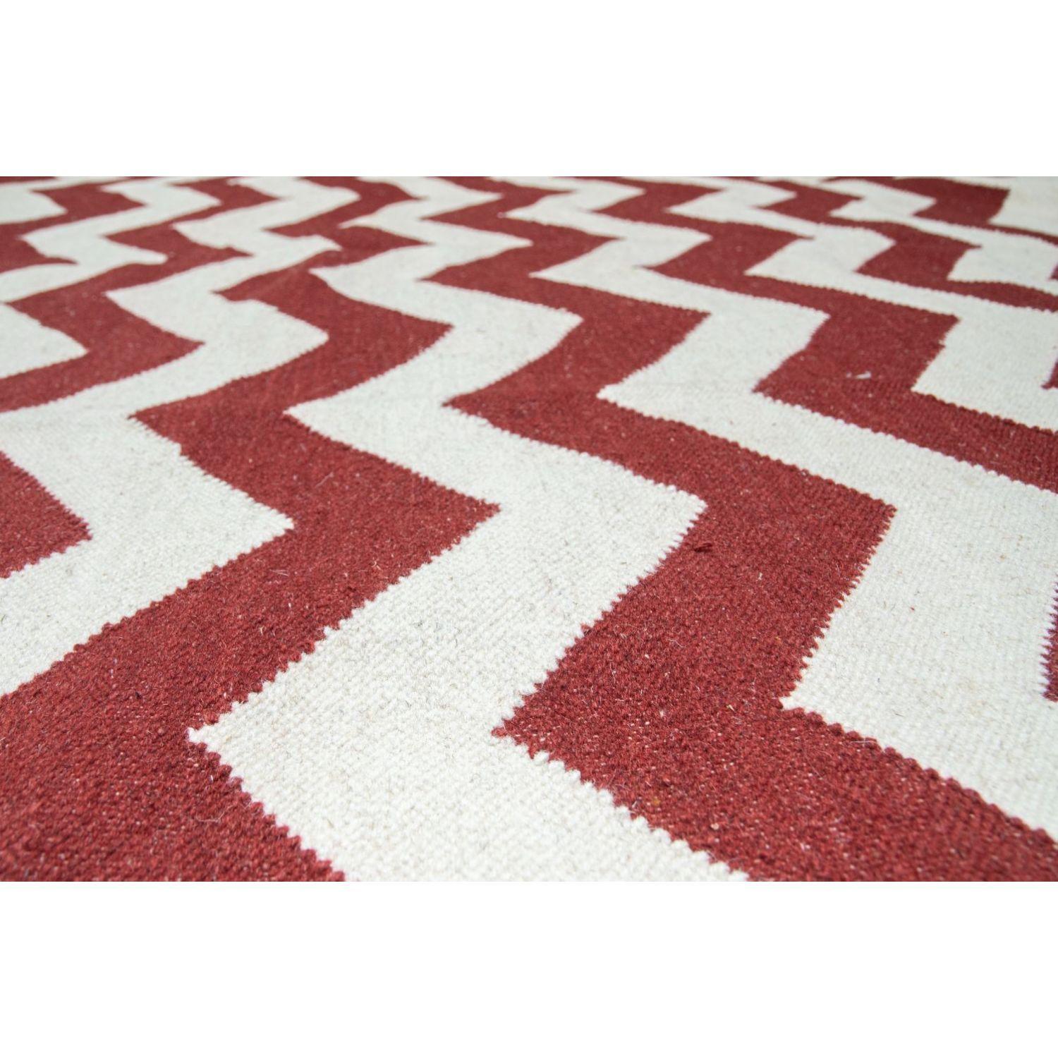 Alfombra BAZHARS Kelim Pau Gall 10 Nred 170x240 cm Rojo-5
