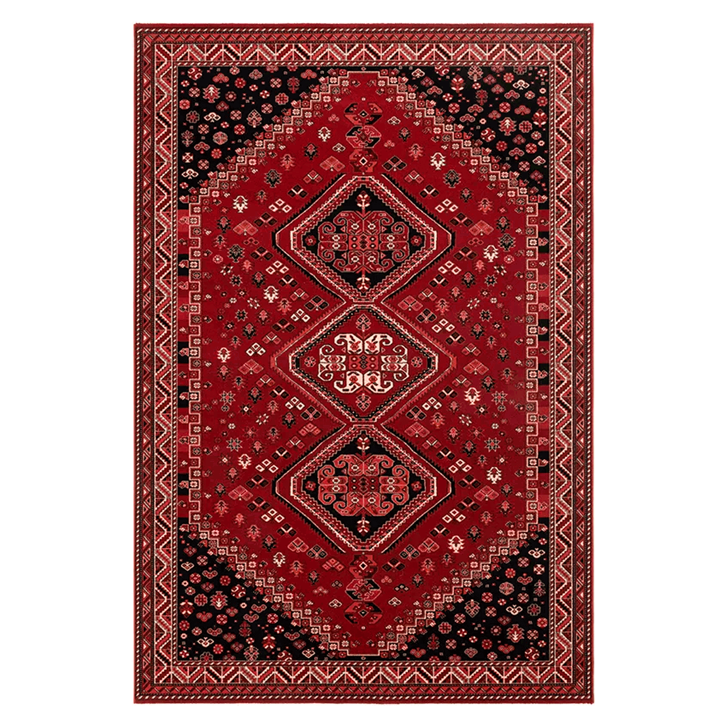 Alfombra BAZHARS Kirman 43 80 300 160x240 cm Burdeo-0