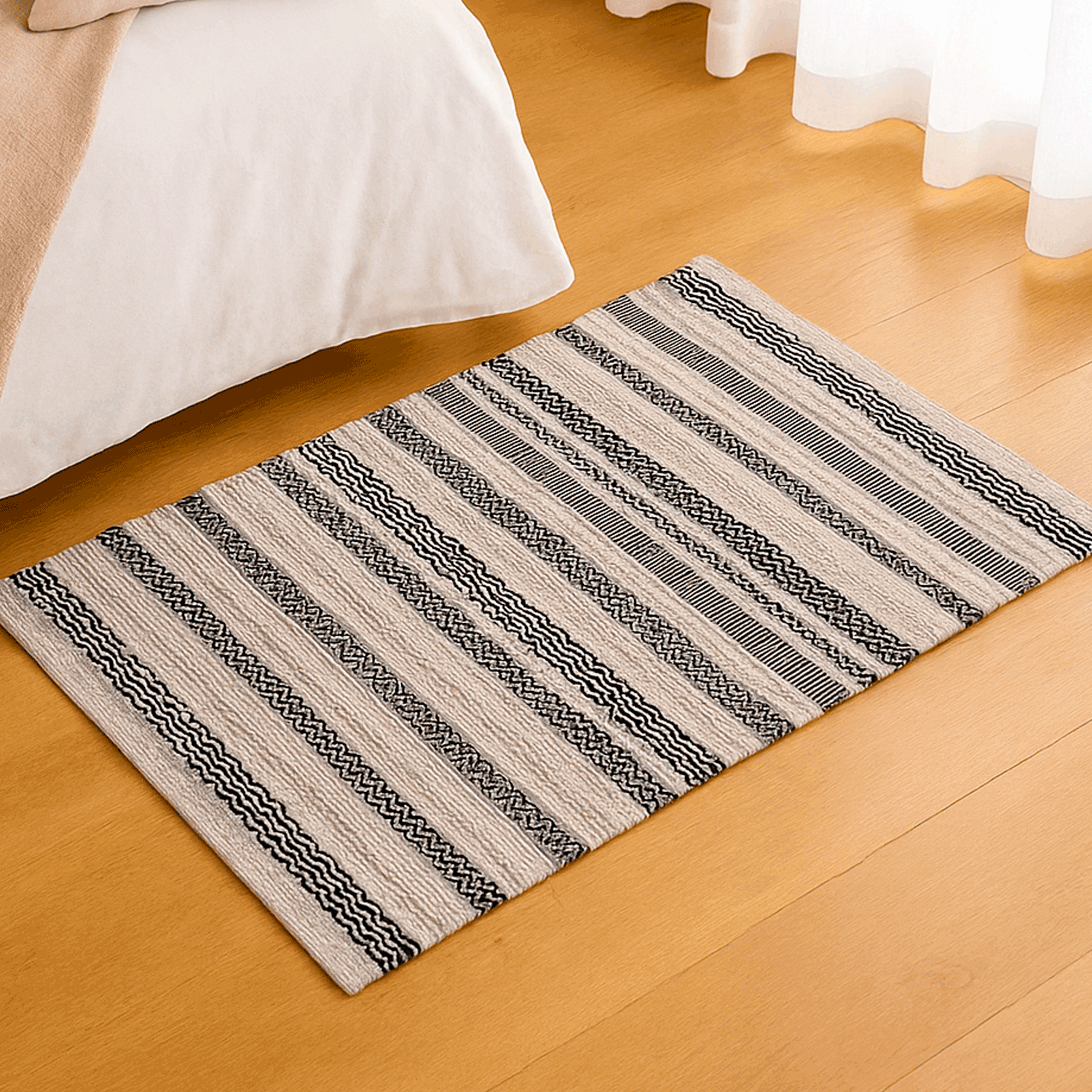 Bajada de cama 080X120 cm AM BOL 101 Grey Black Bazhars-1